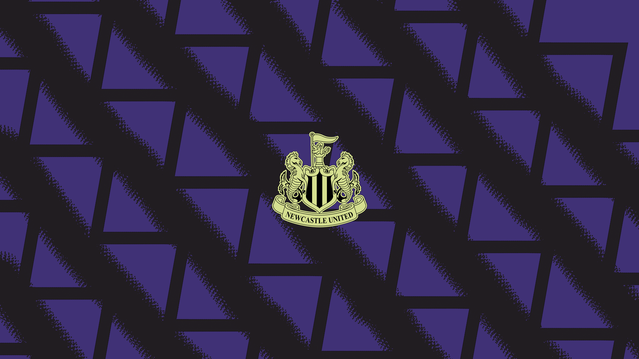 Newcastle United F.C. logo on a purple and black pattern HD Wallpaper