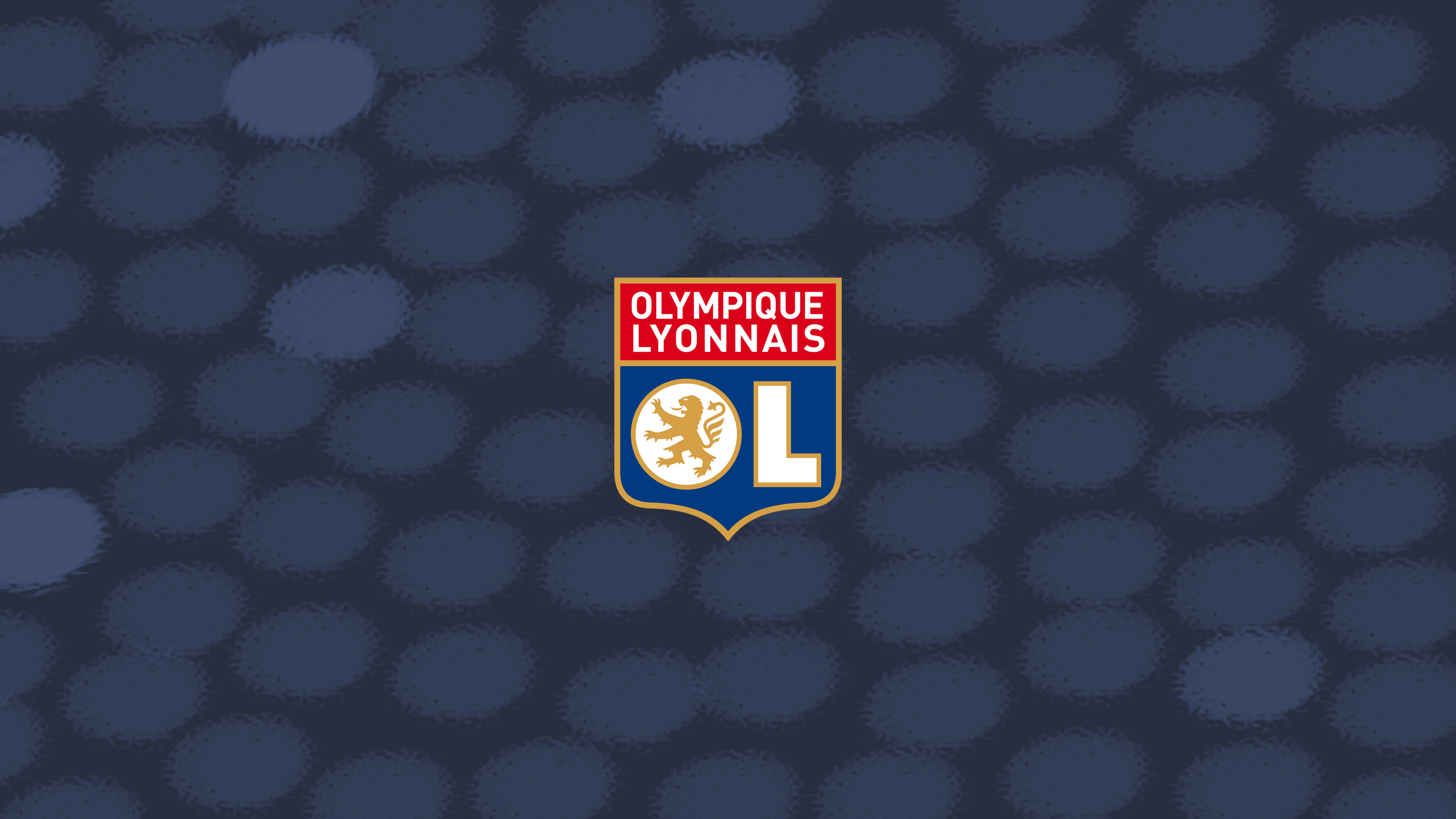 Olympique Lyonnais logo on a dark blue textured background HD Wallpaper