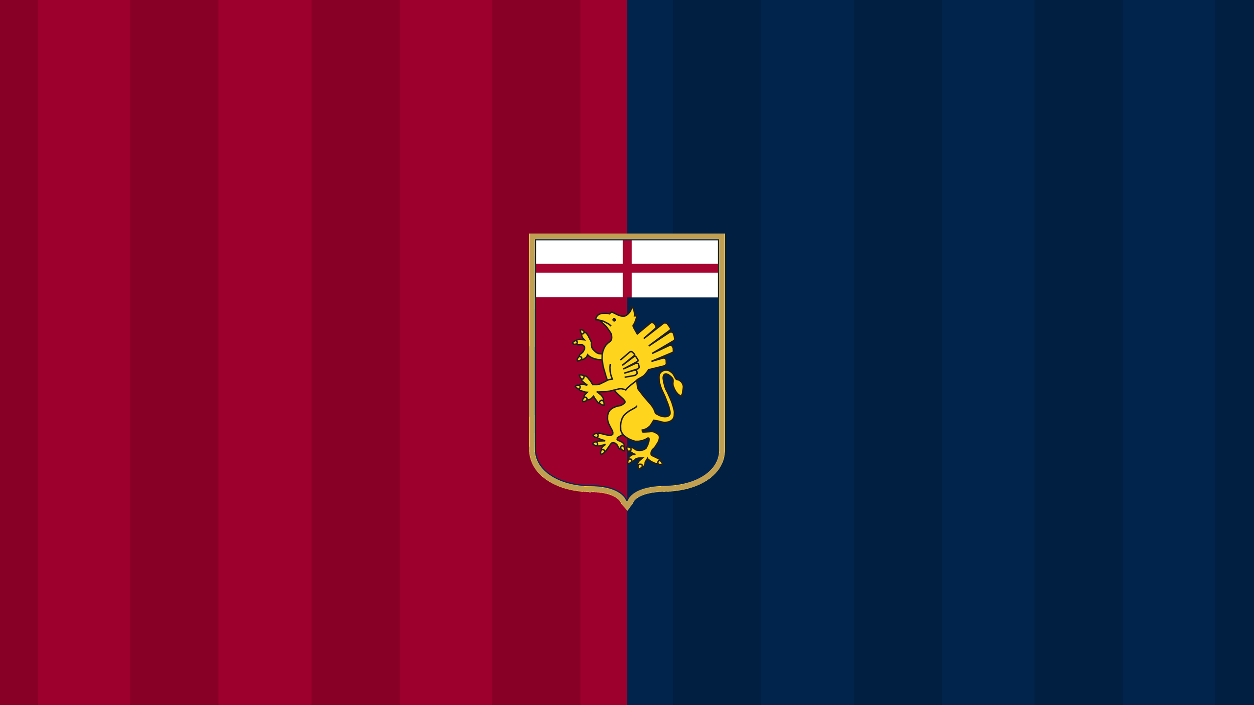 Genoa C.F.C. logo on red and blue striped background HD Wallpaper