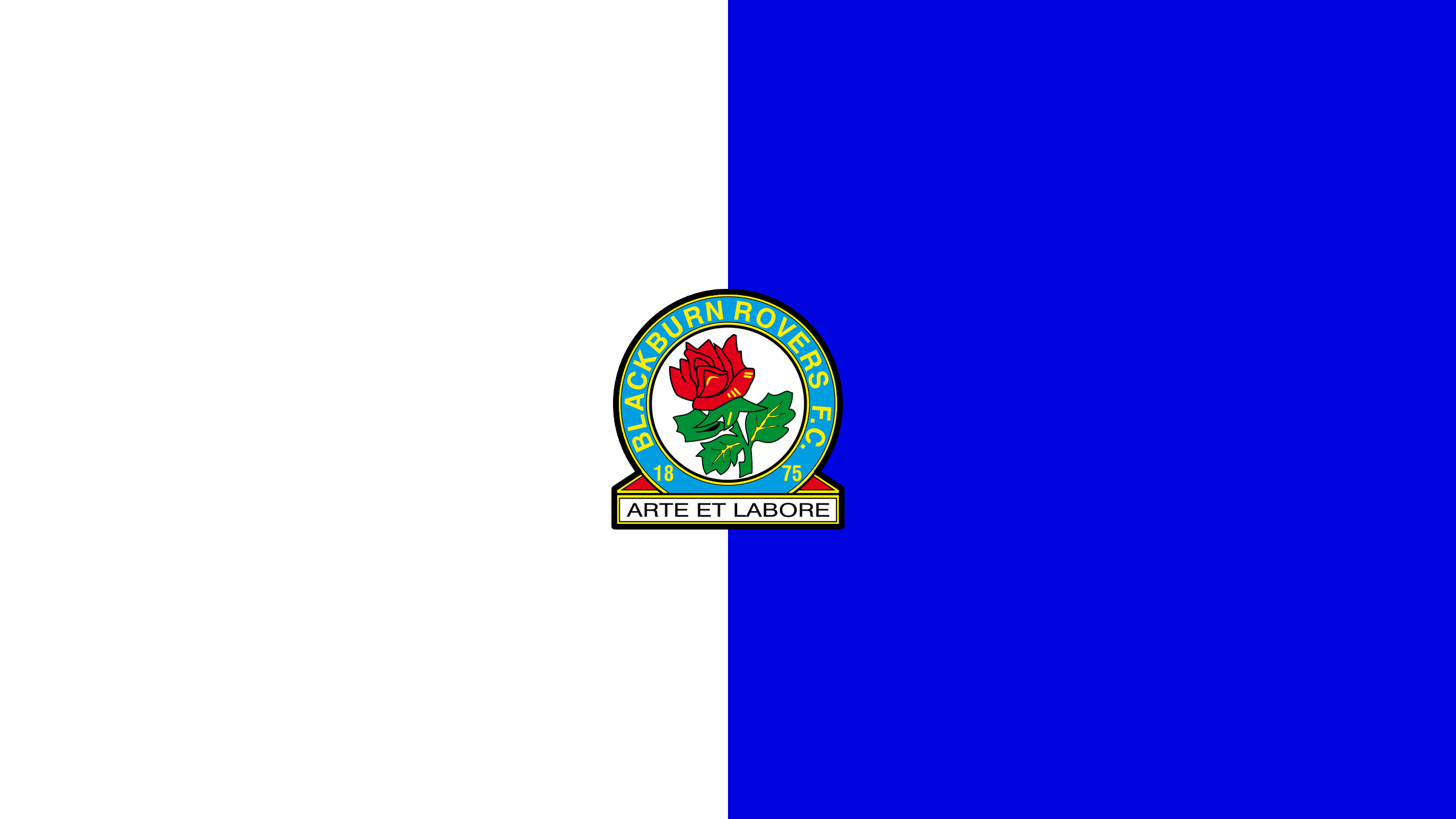 Blackburn Rovers F.C. emblem with rose and motto HD Wallpaper