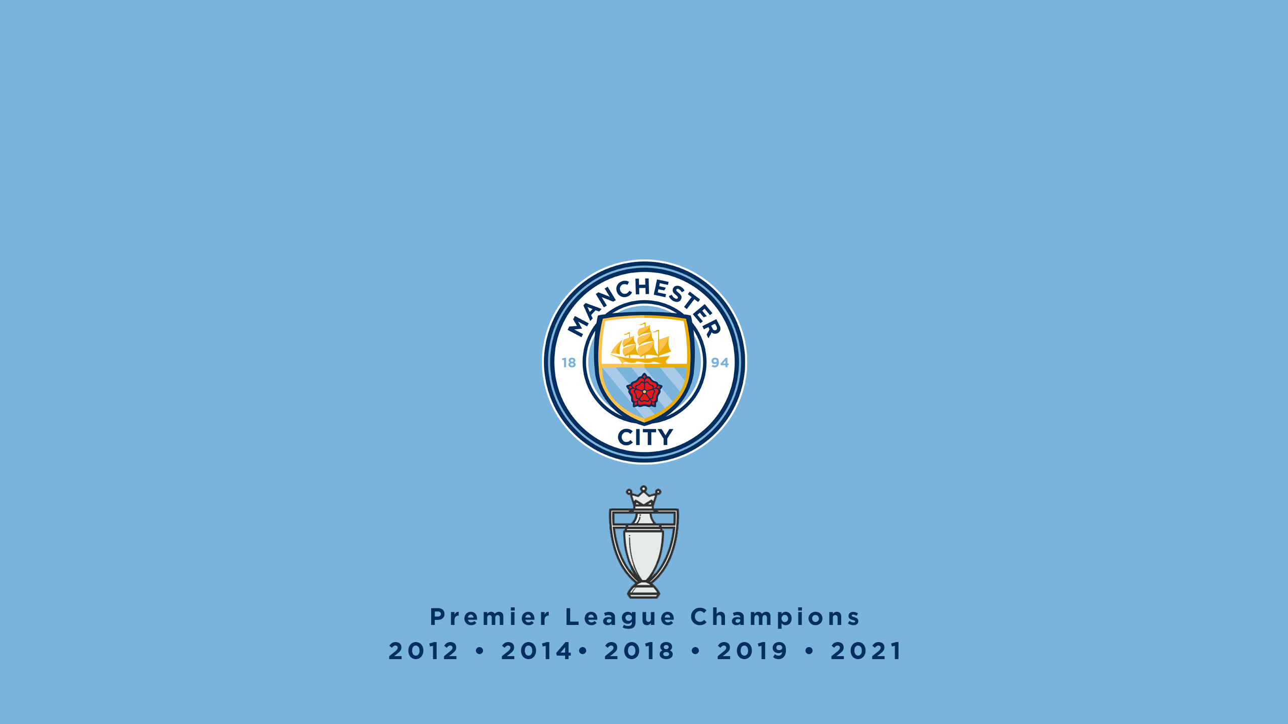 Manchester City Premier League Champions 2012, 2014, 2018, 2019, 2021 HD Wallpaper