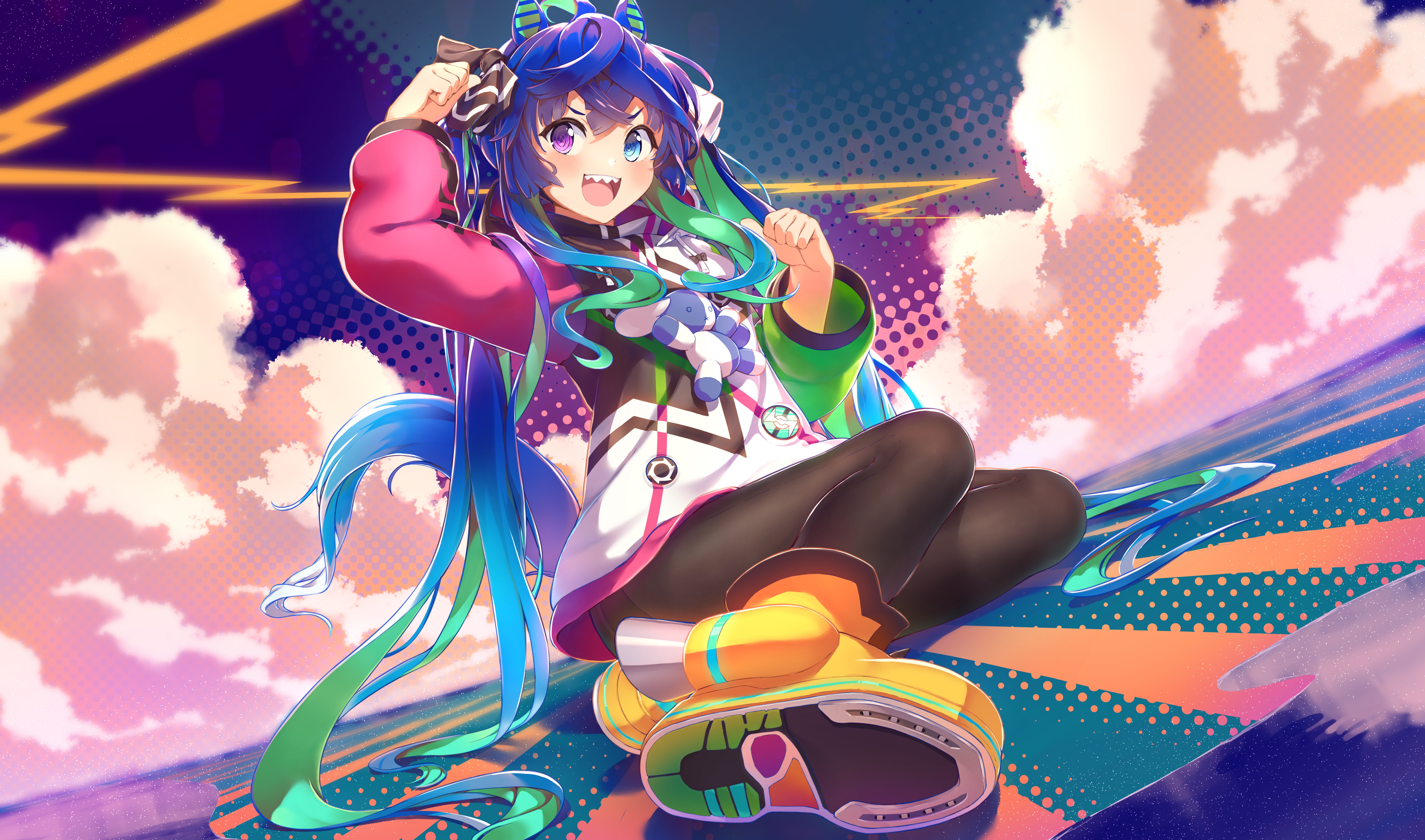Twin Turbo Uma Musume with Heterochromia HD Wallpaper