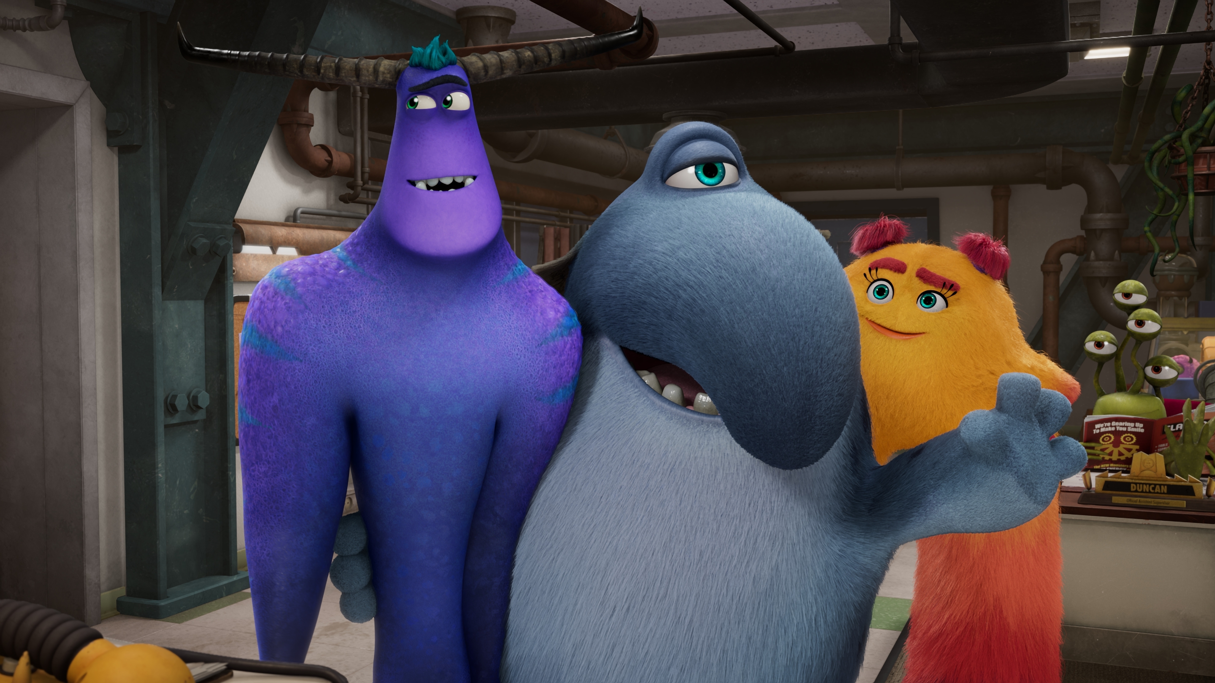 Monsters At Work: Fritz, Tylor, and Val HD Wallpaper