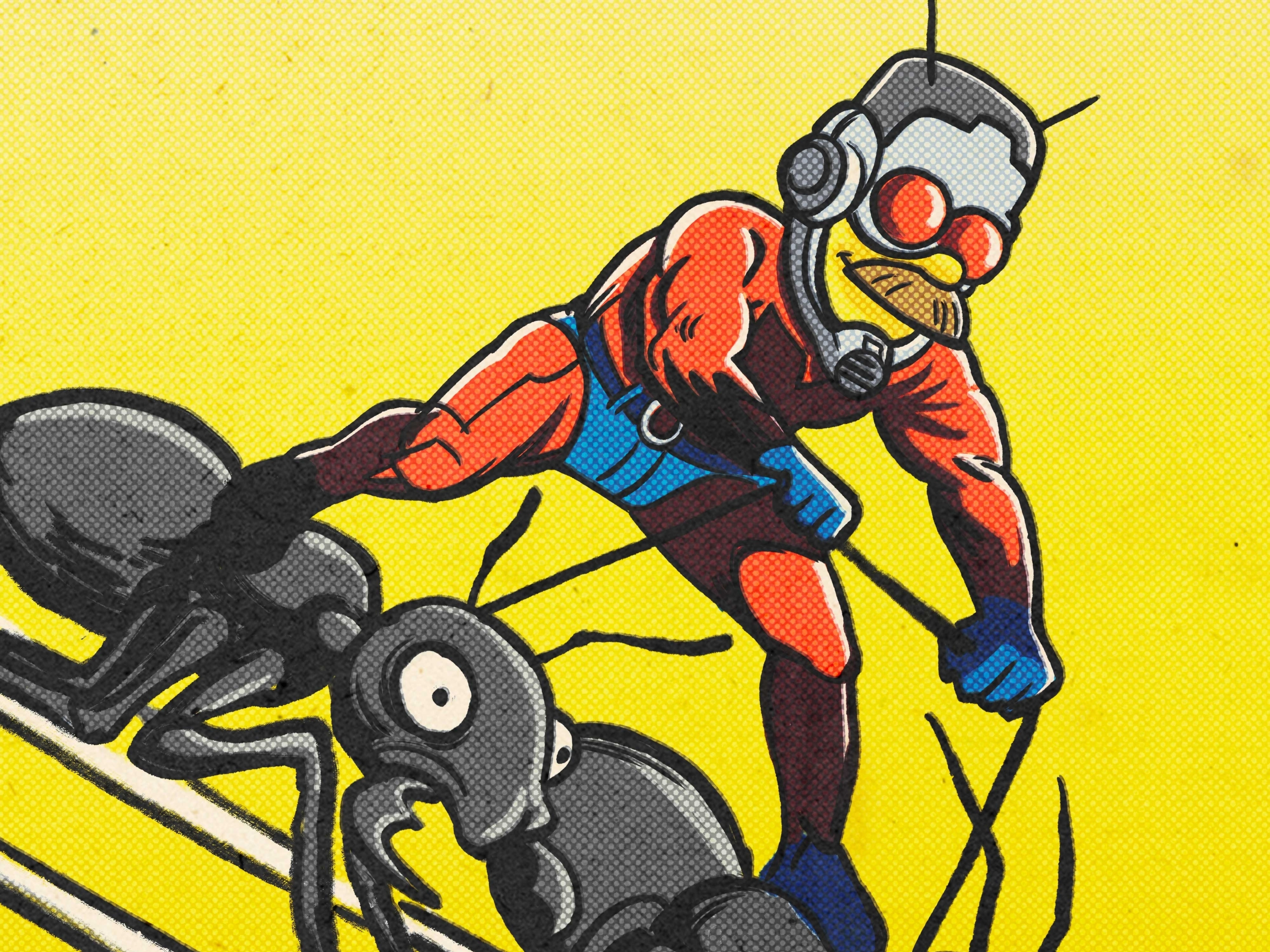 Ned Flanders as Ant-Man riding an ant HD Wallpaper