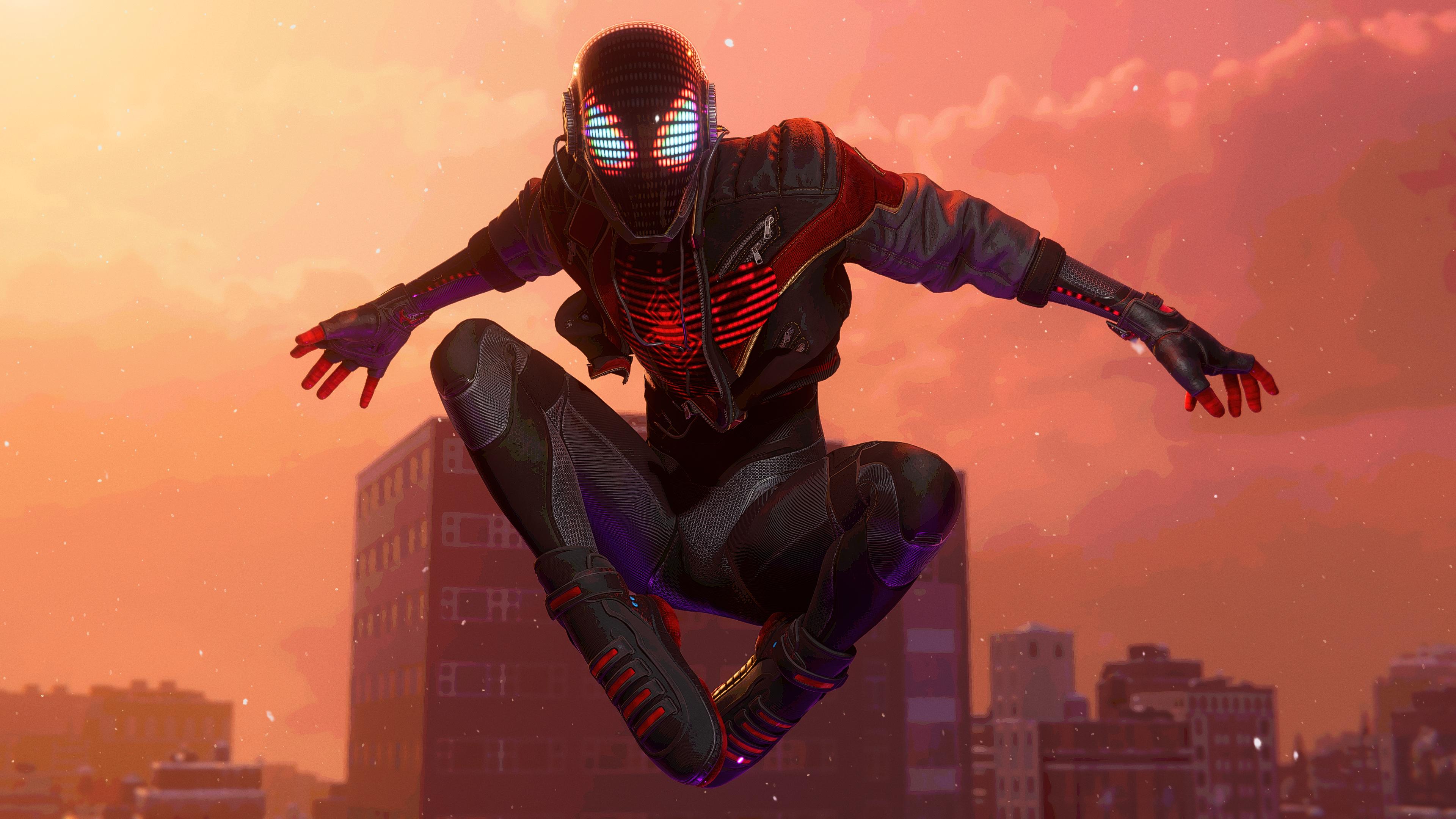 Marvel's Spider-Man in action during sunset HD Wallpaper