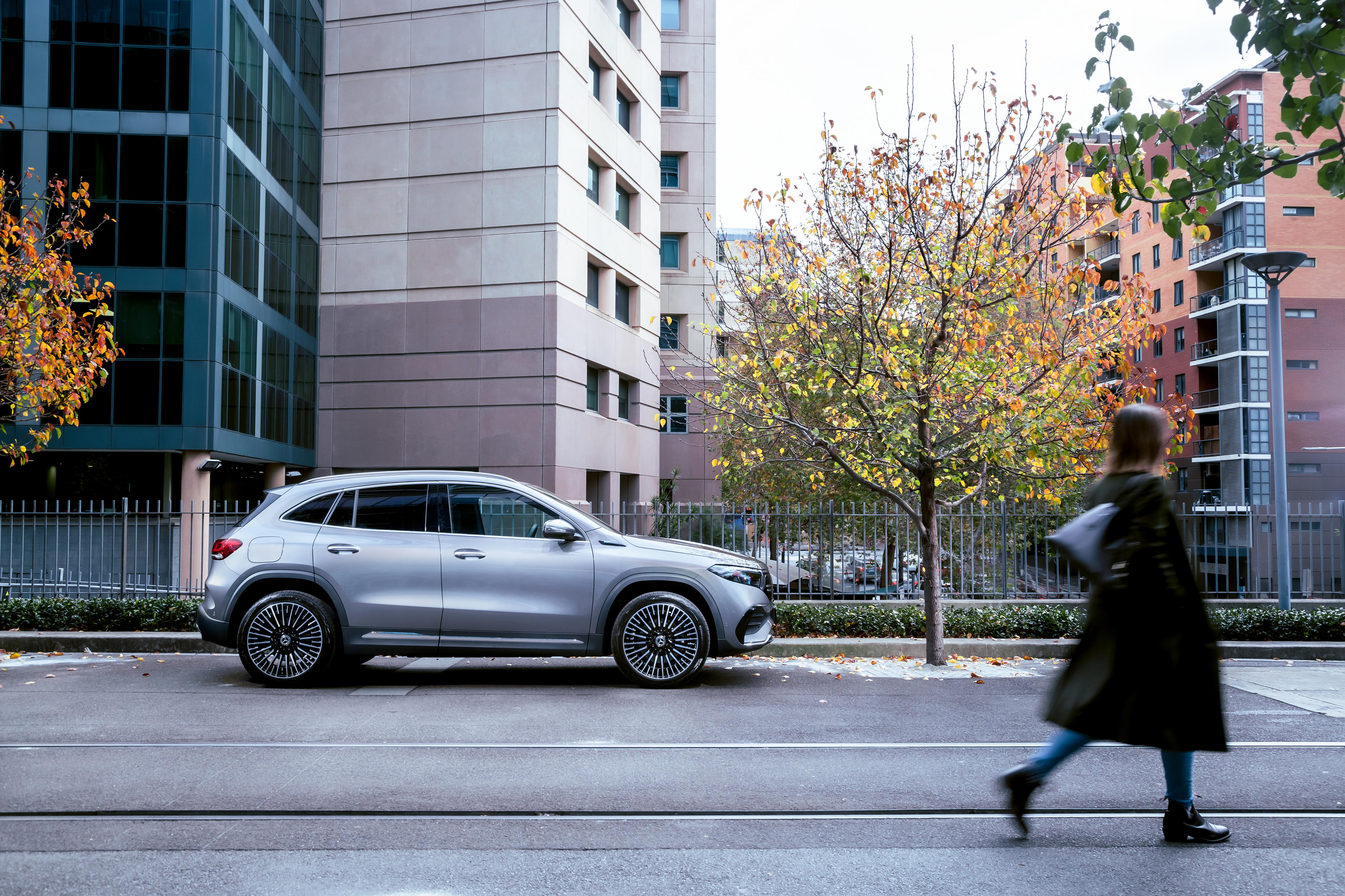 Grey 2021 Mercedes-Benz EQA 250 AMG Line SUV HD Wallpaper