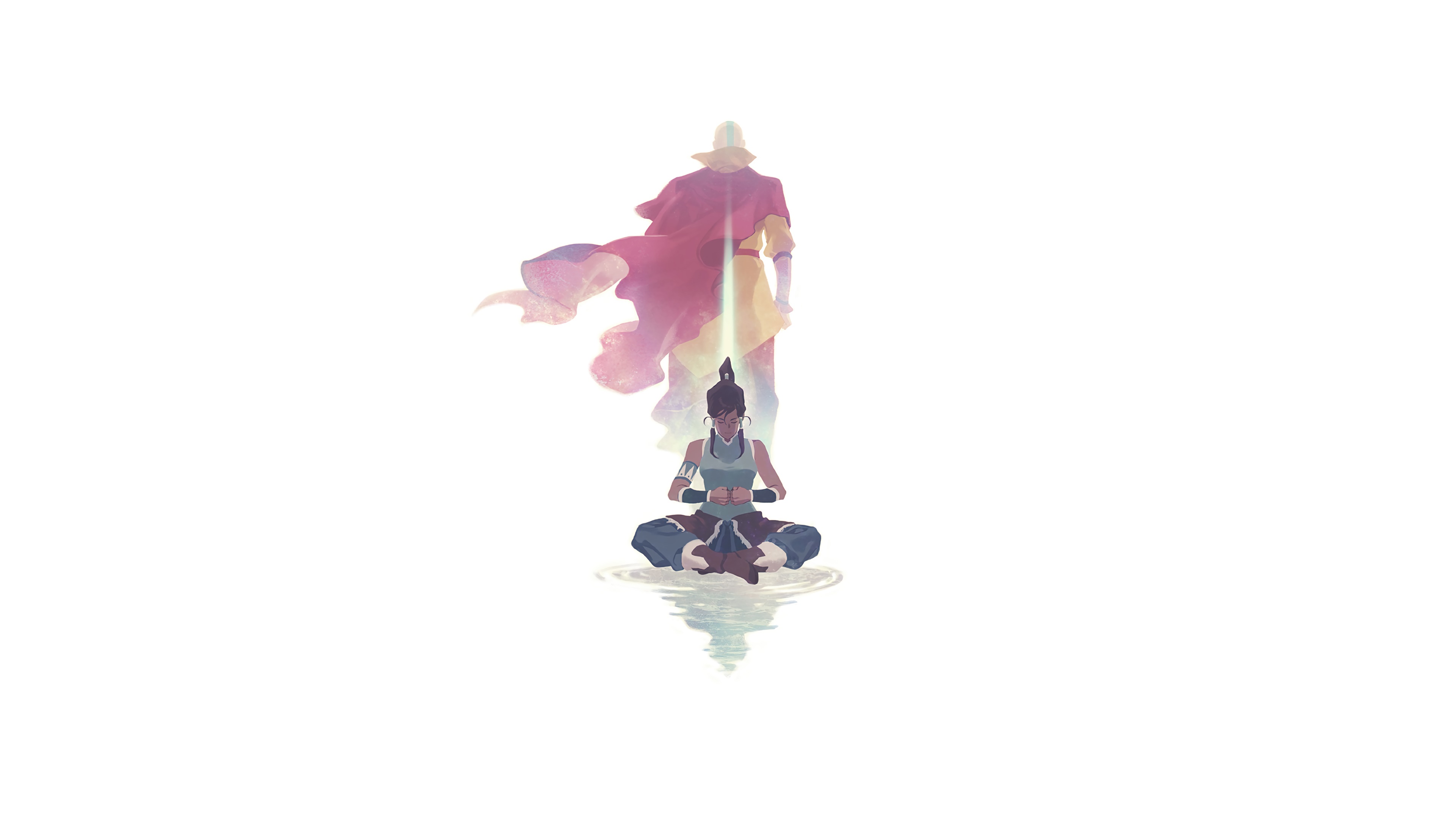 Korra and Aang from The Legend of Korra 4K HD Wallpaper