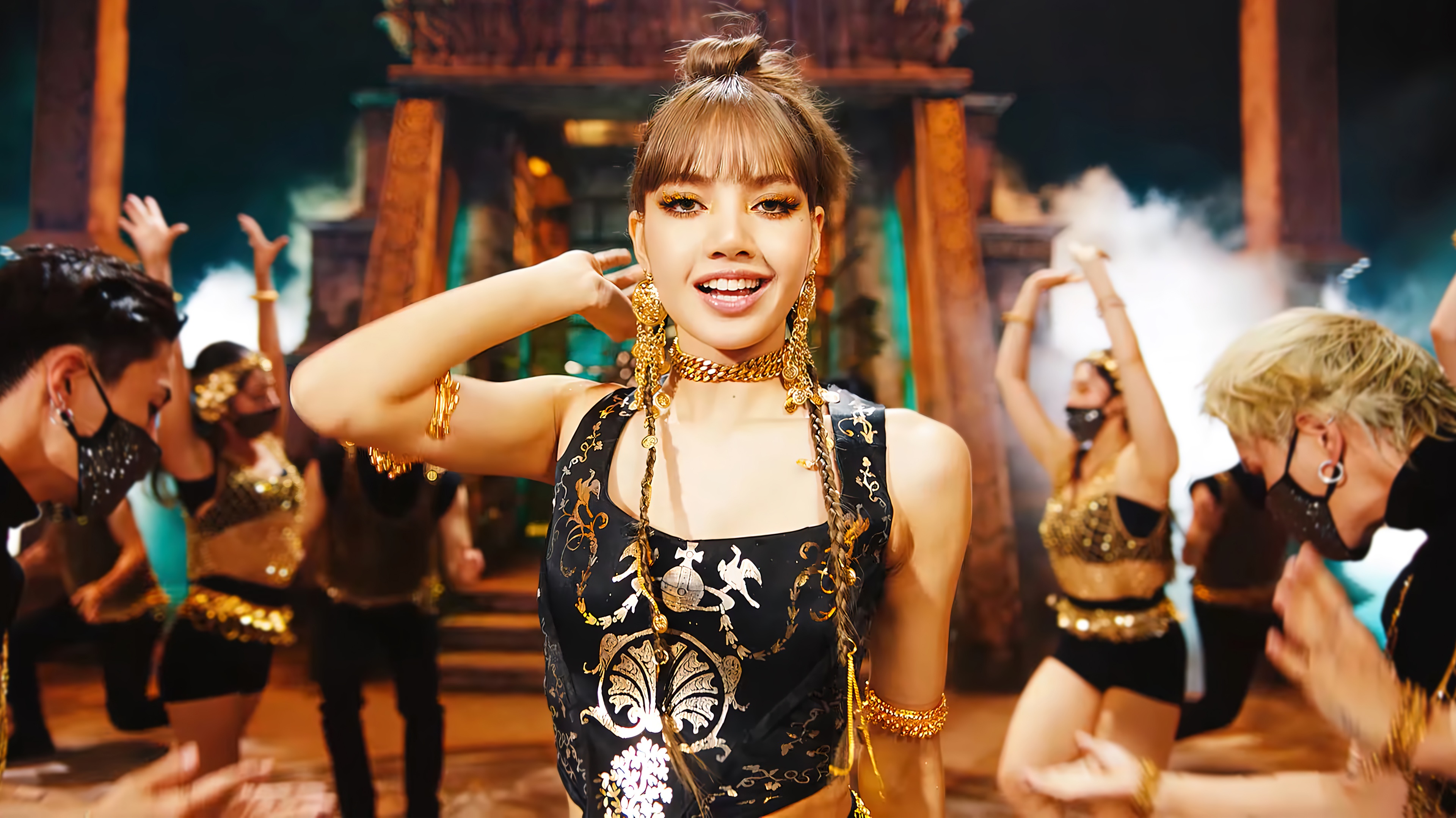 Lalisa from BLACKPINK in music video screenshot 4K HD Wallpaper