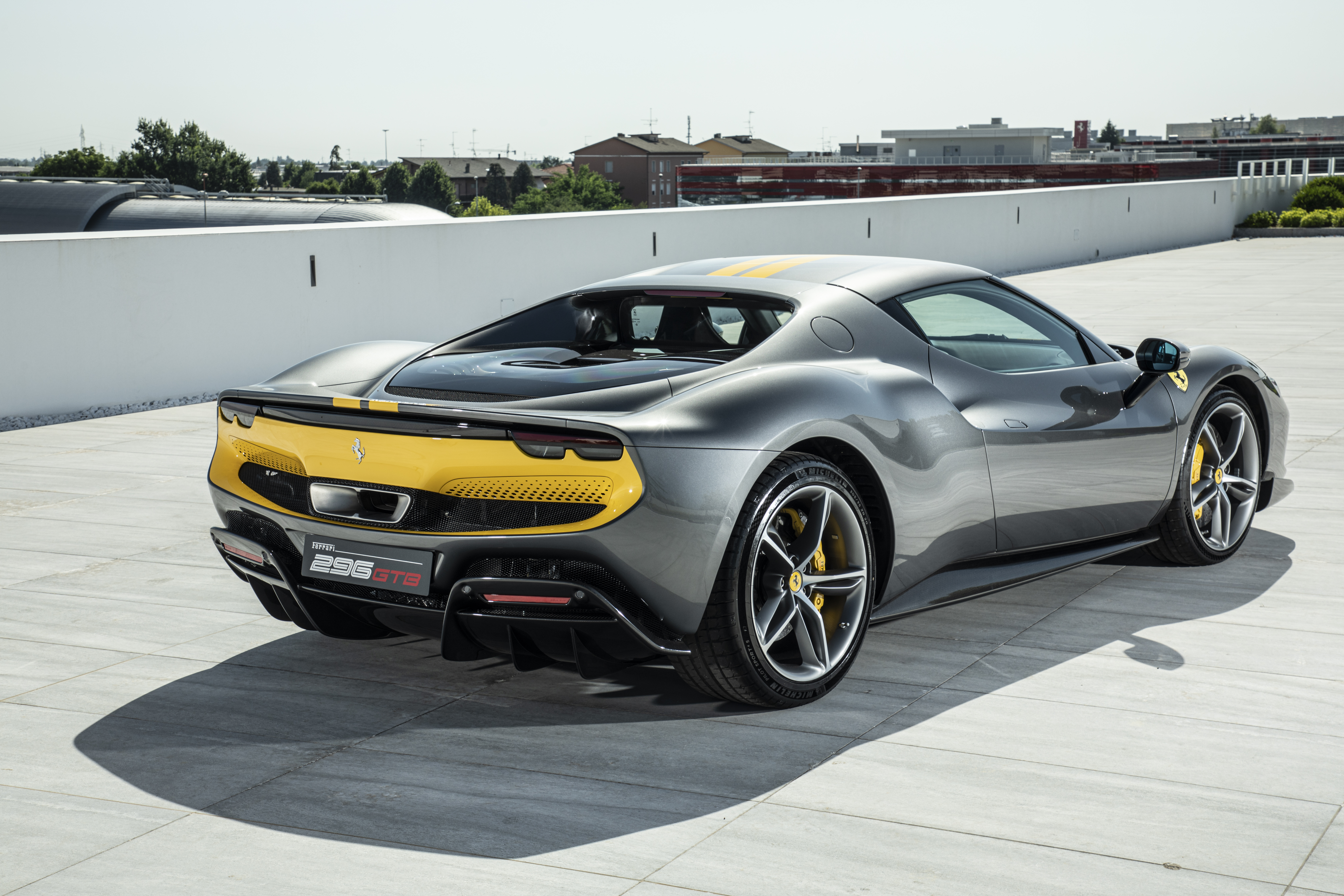 Silver 2022 Ferrari 296 GTB Assetto Fiorano Supercar HD Wallpaper
