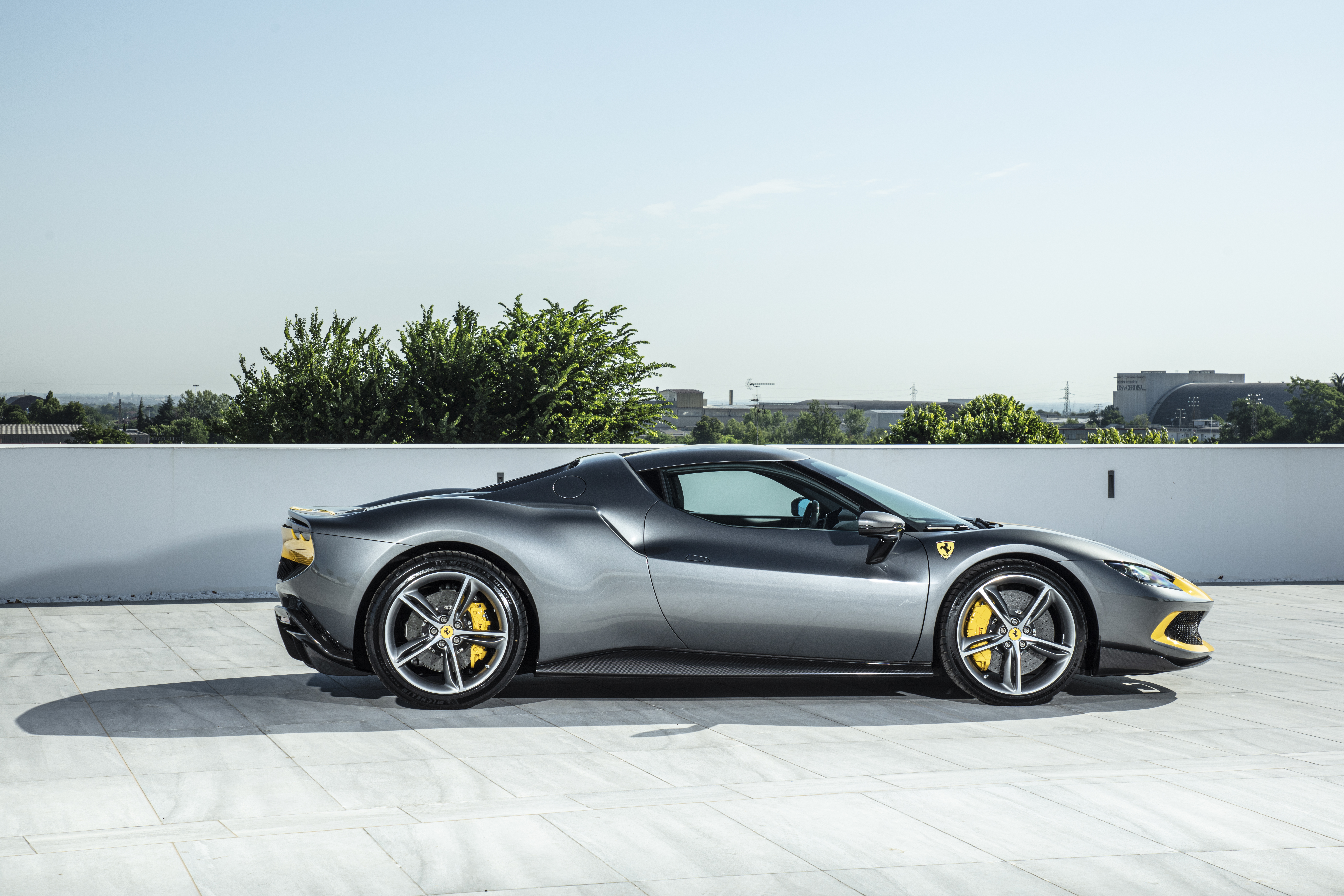 Silver 2022 Ferrari 296 GTB Assetto Fiorano Supercar HD Wallpaper