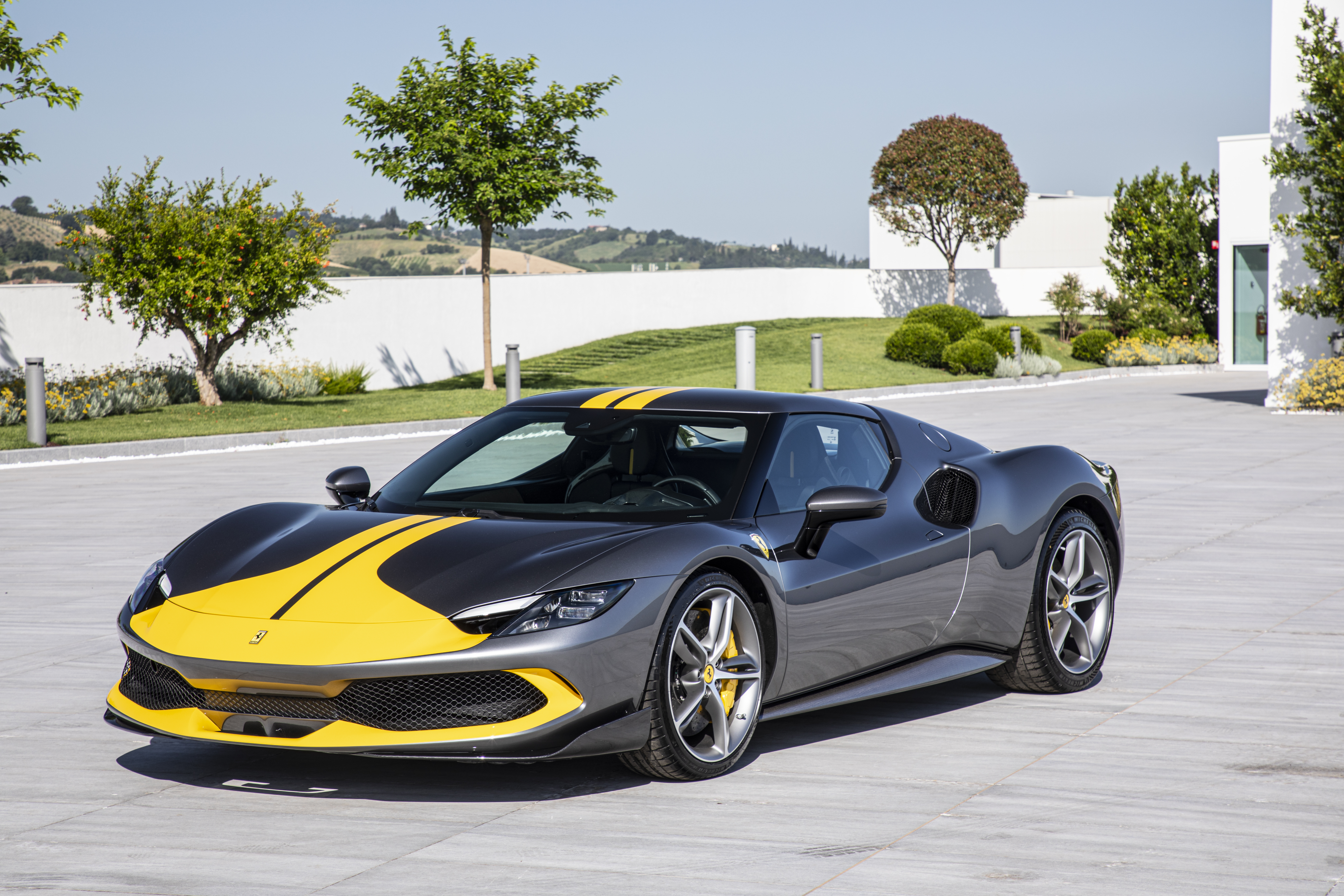 Silver 2022 Ferrari 296 GTB Assetto Fiorano Supercar HD Wallpaper
