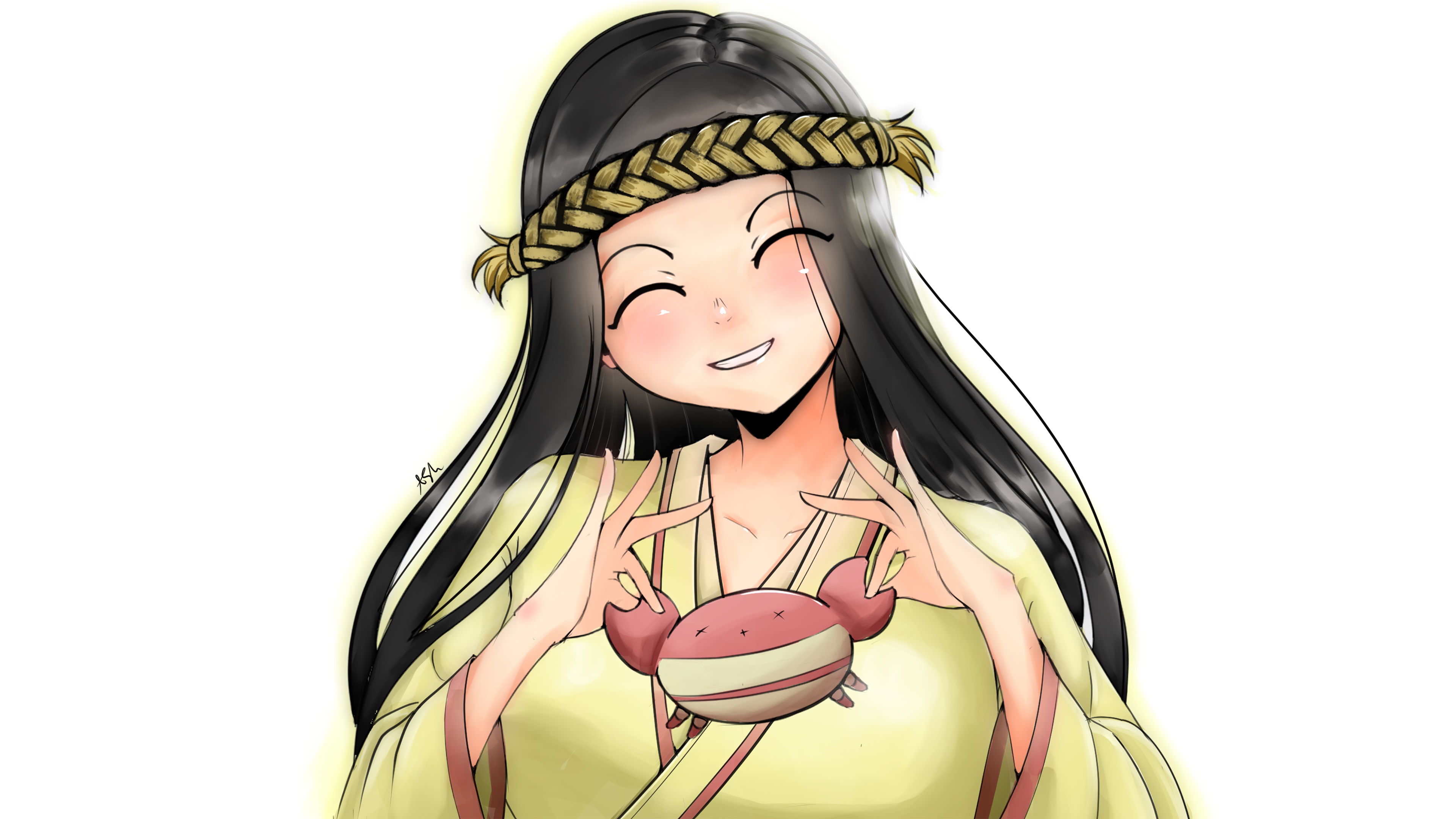 Fushi from To Your Eternity wearing a crab accessory HD Wallpaper