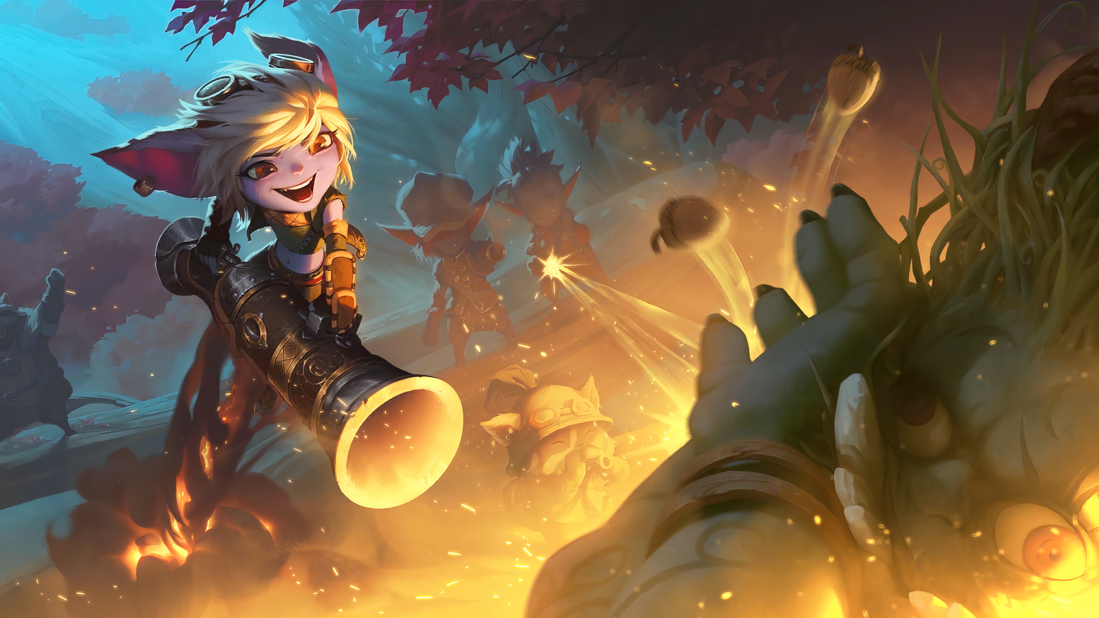 Tristana from League of Legends firing a cannon HD Wallpaper