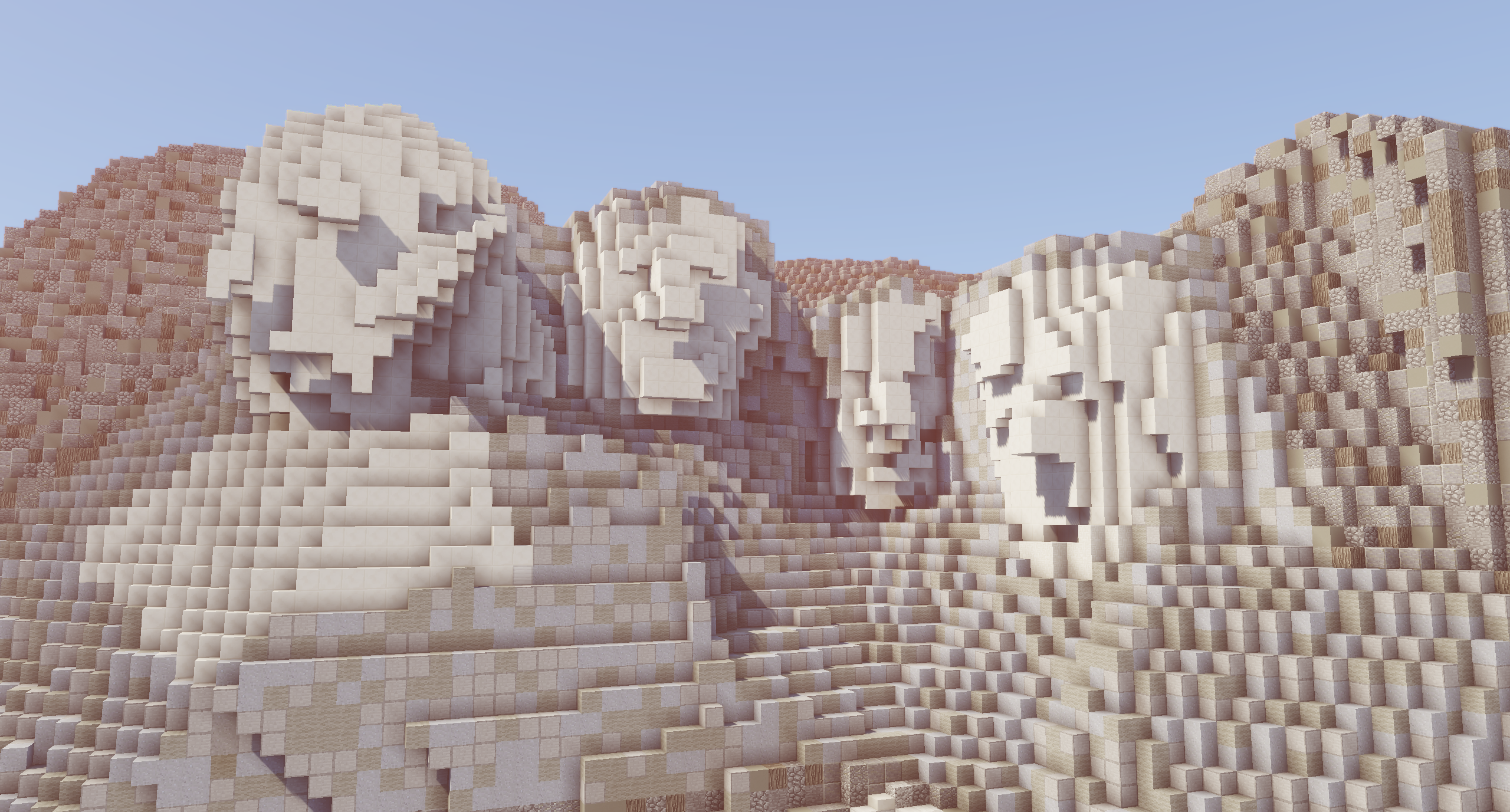 Minecraft Mount Rushmore sculpture in South Dakota HD Wallpaper