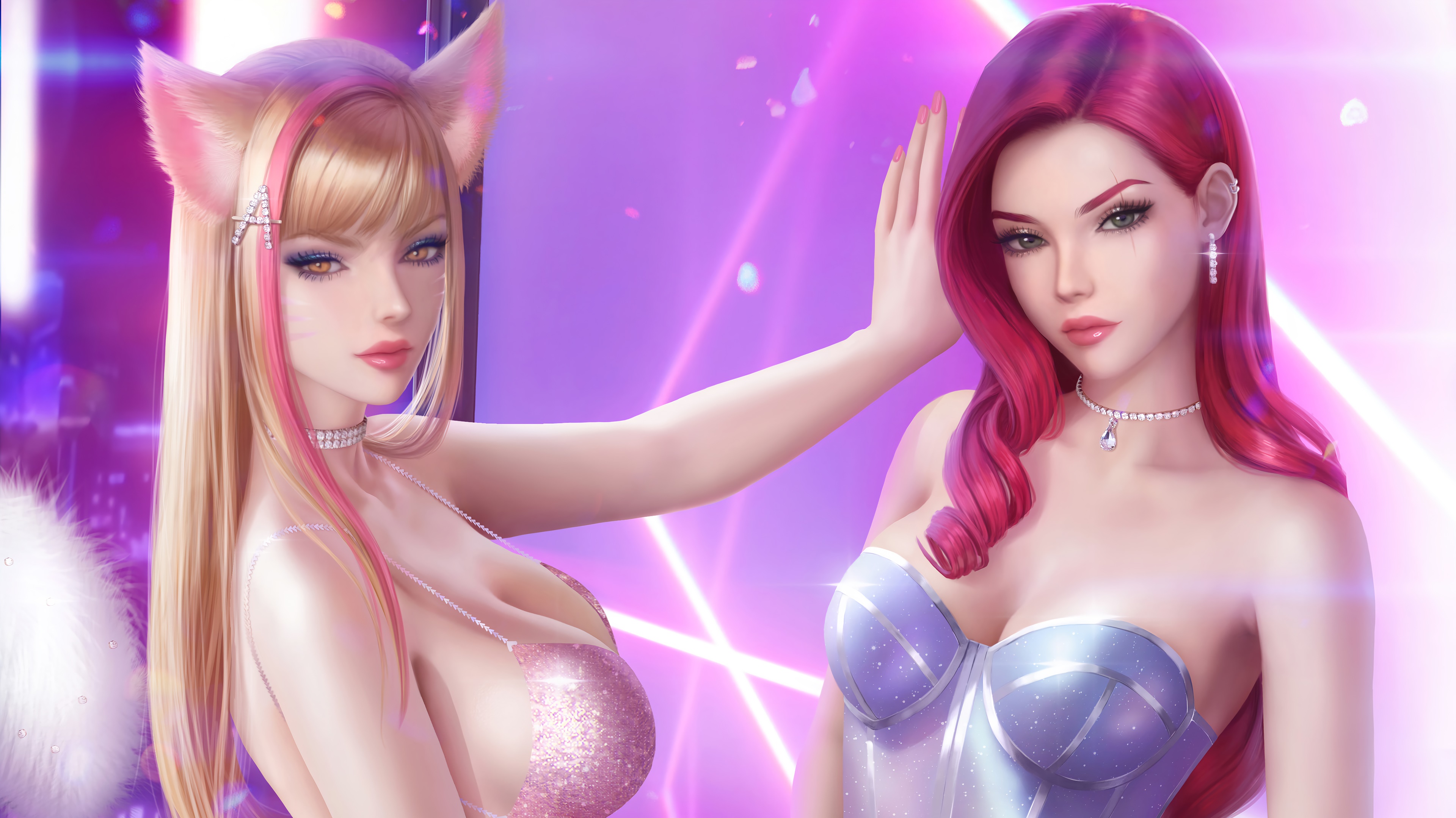 Ahri and Katarina from League of Legends 4K HD Wallpaper