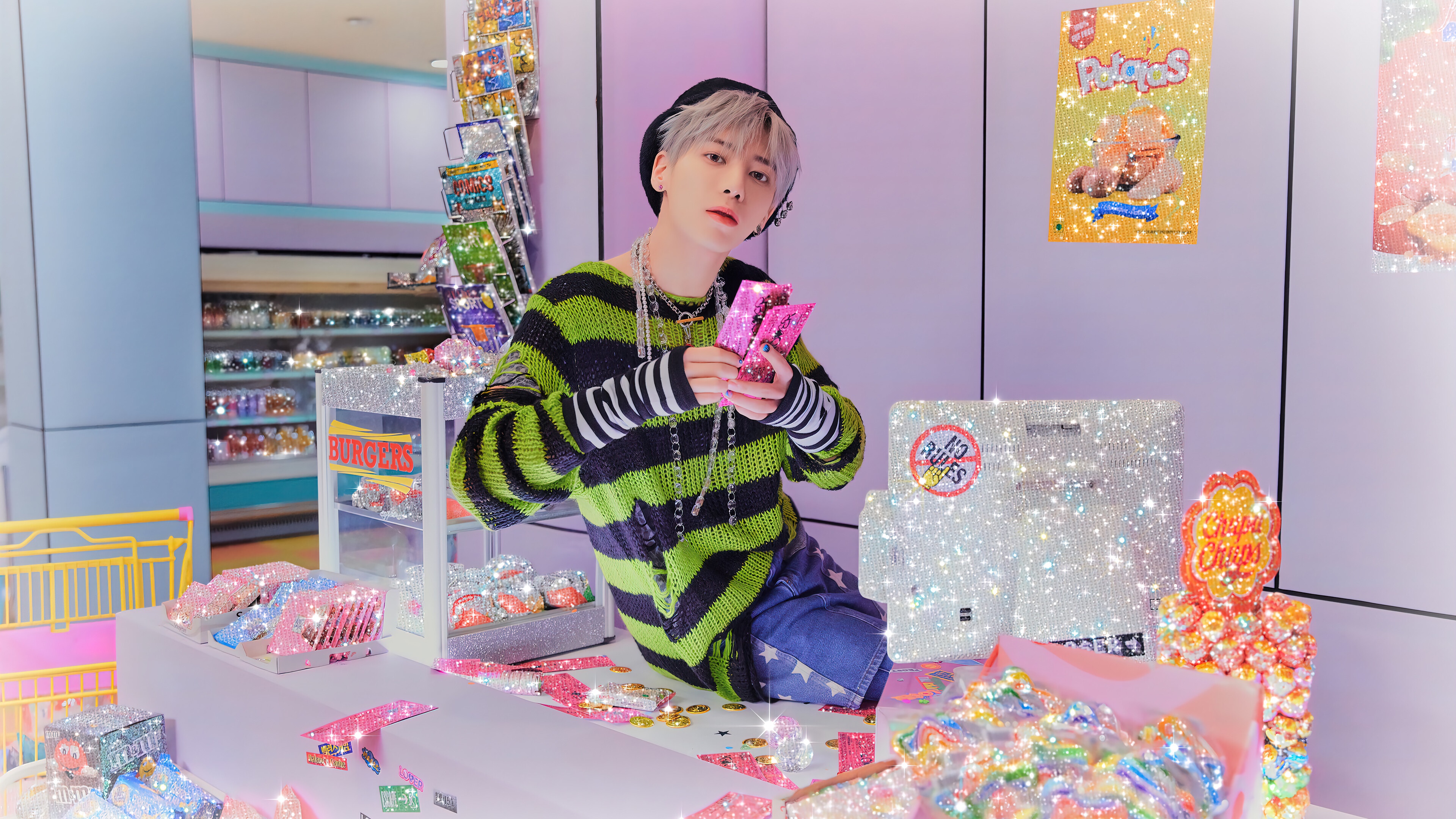 Taehyun from Tomorrow X Together in a convenience store HD Wallpaper