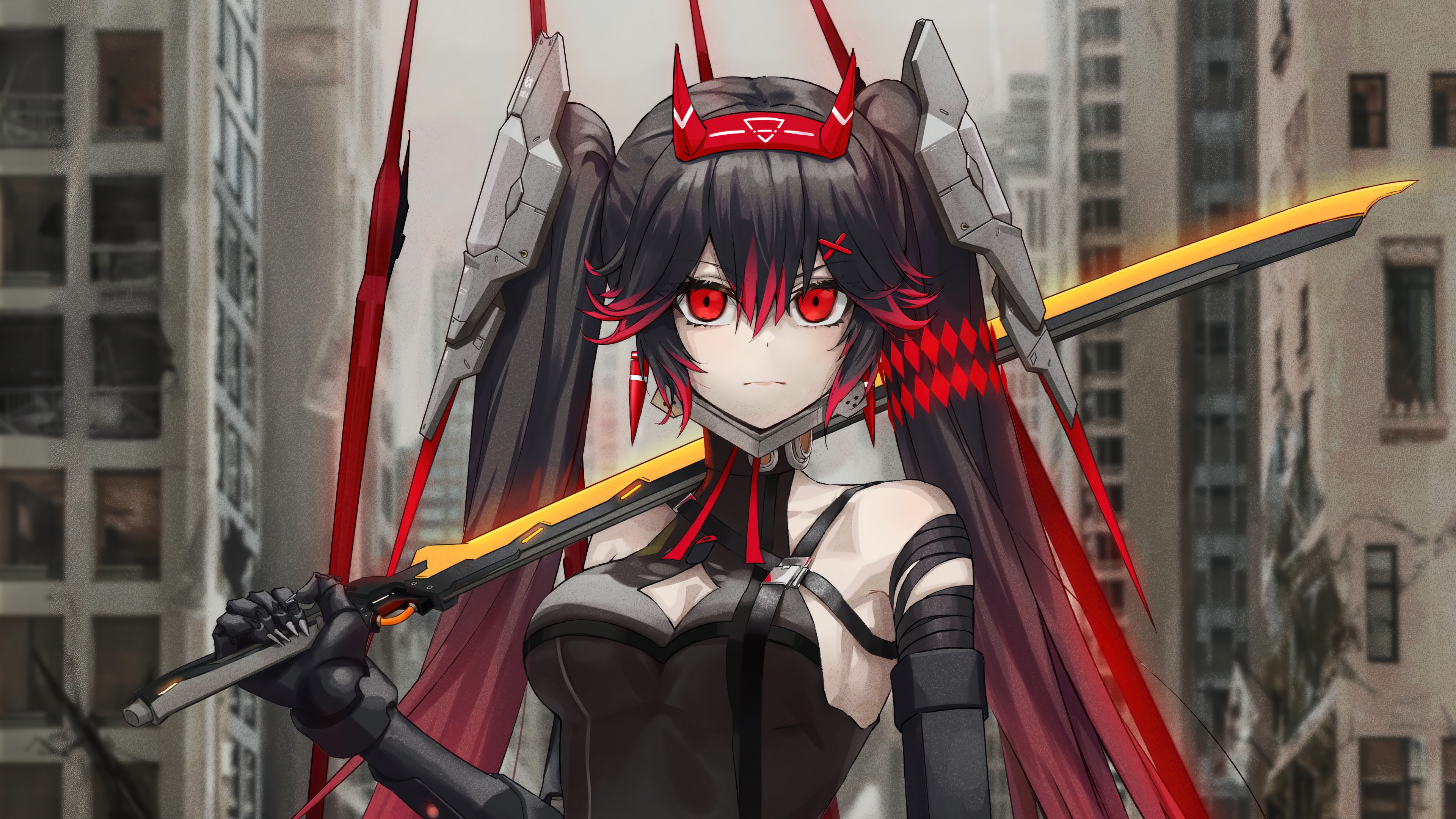 Lucia from Punishing Gray Raven holding a sword HD Wallpaper