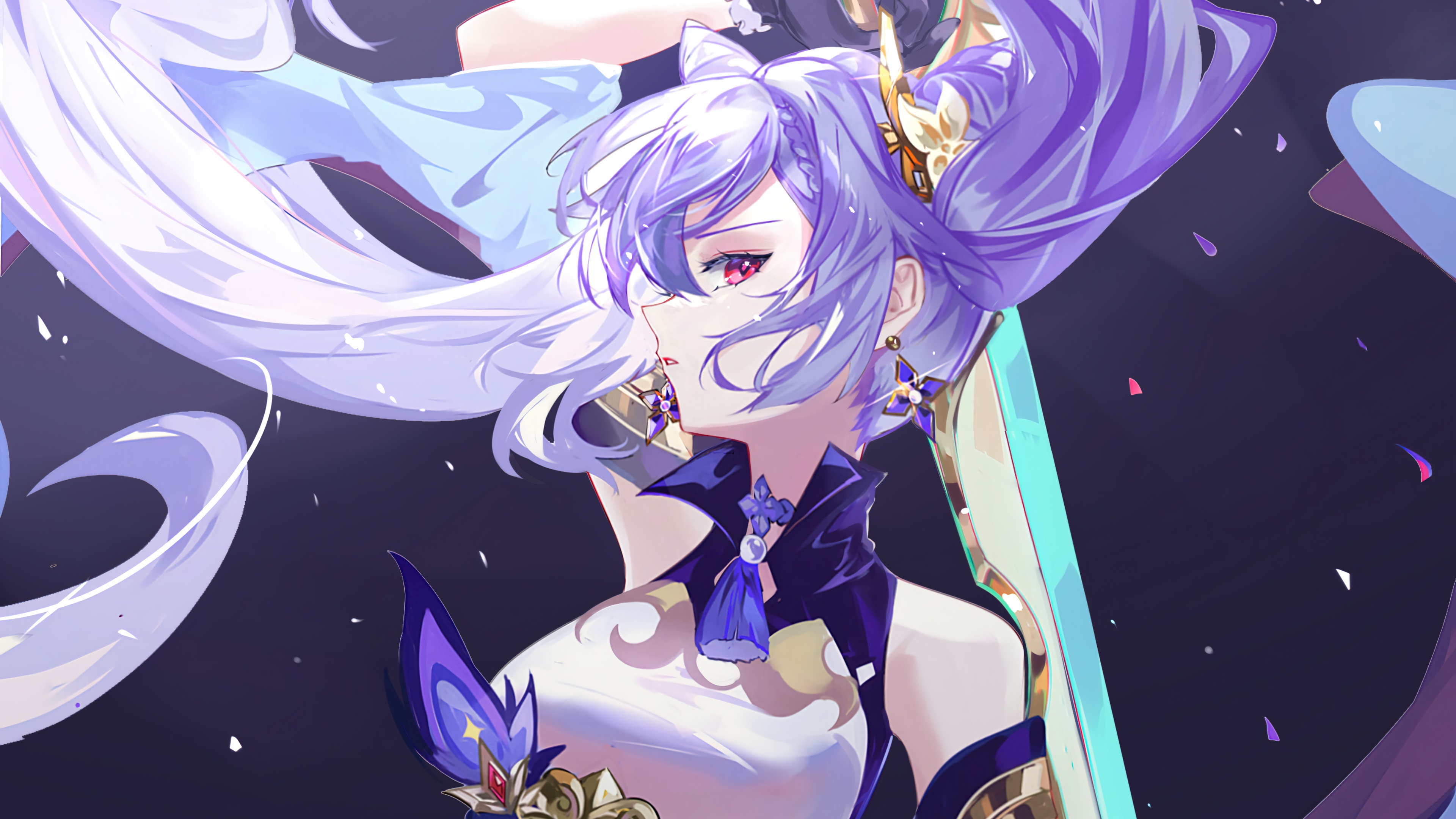 Keqing from Genshin Impact in 4K Art HD Wallpaper