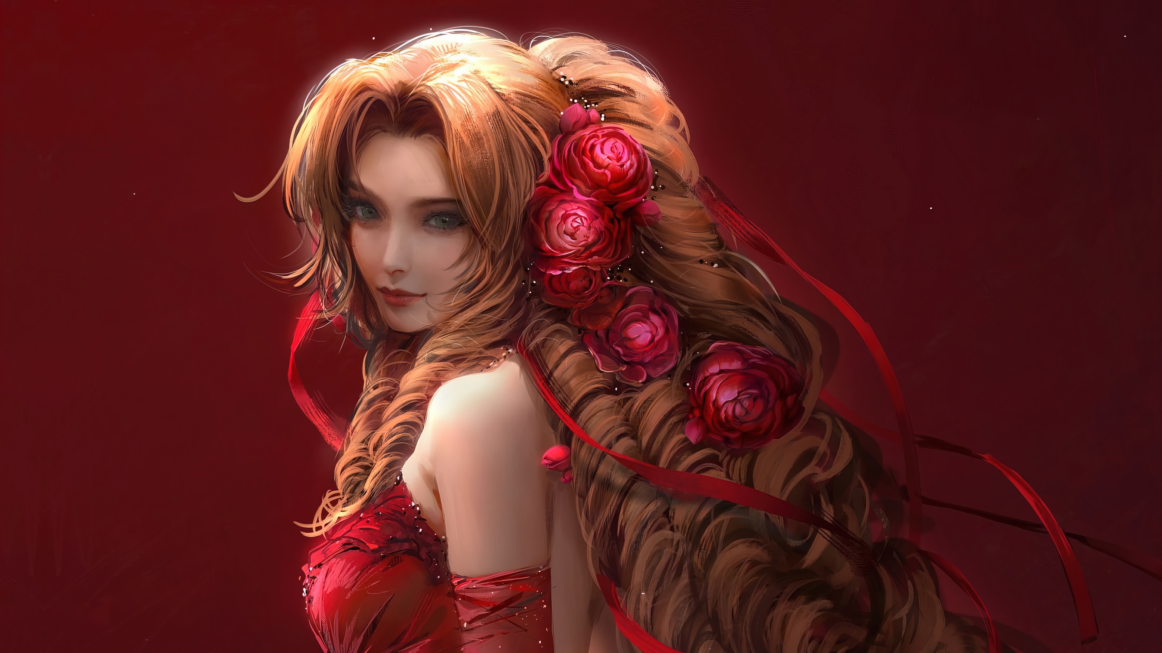 Aerith Gainsborough from Final Fantasy VII 4K HD Wallpaper