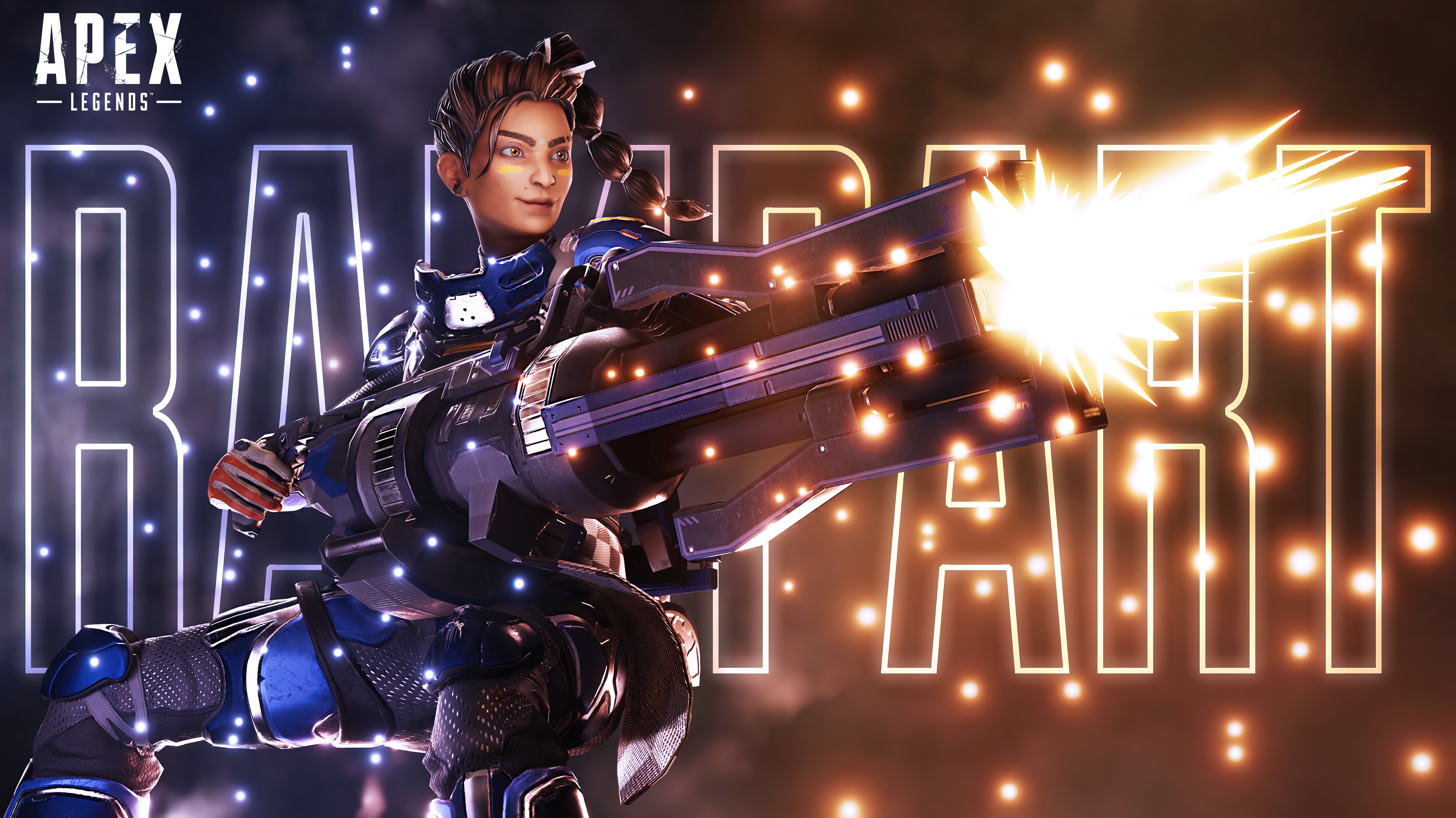 Rampart from Apex Legends firing a weapon HD Wallpaper