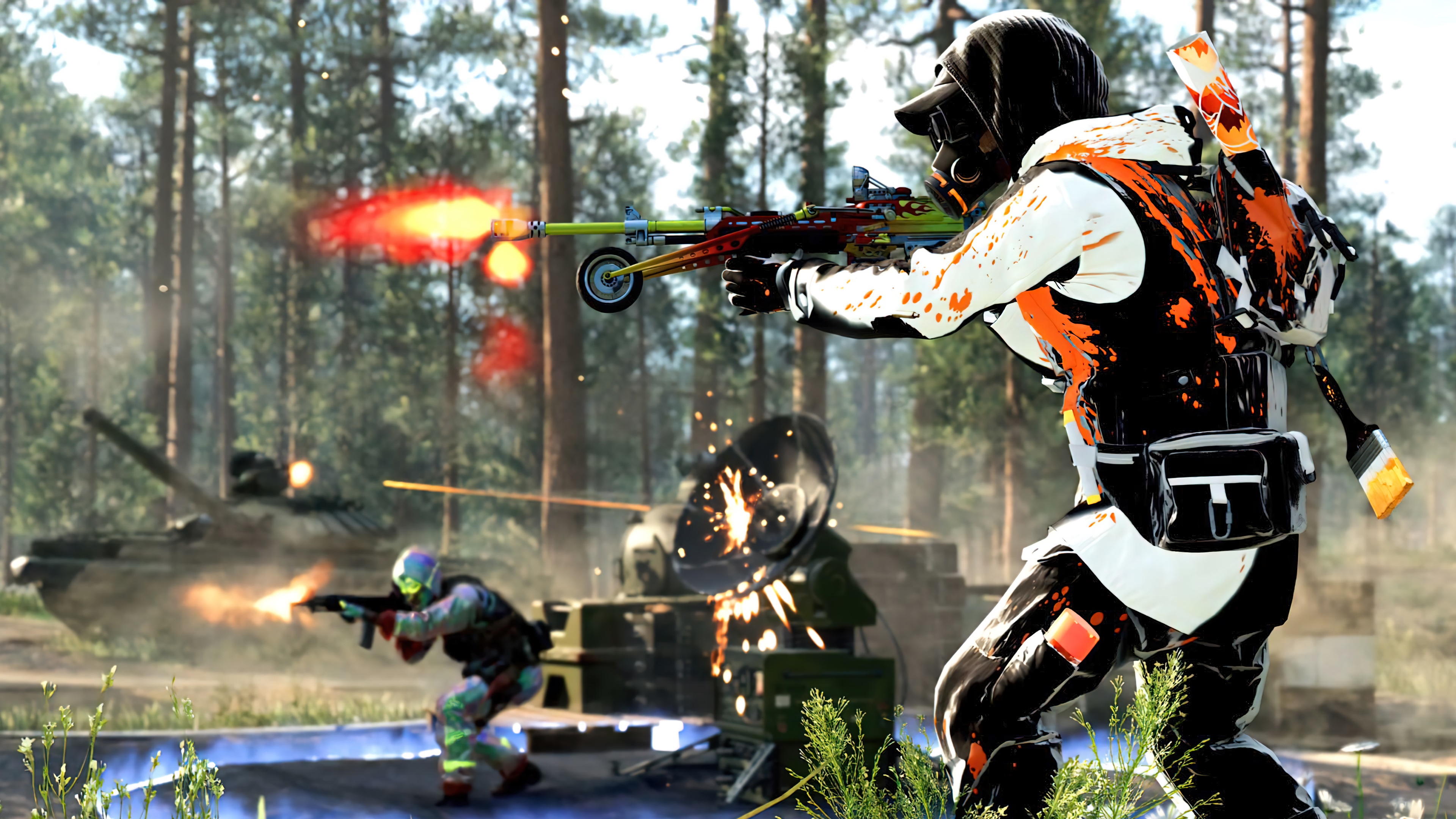 Soldier with Tagger II skin firing weapon in Call of Duty: Cold War HD Wallpaper