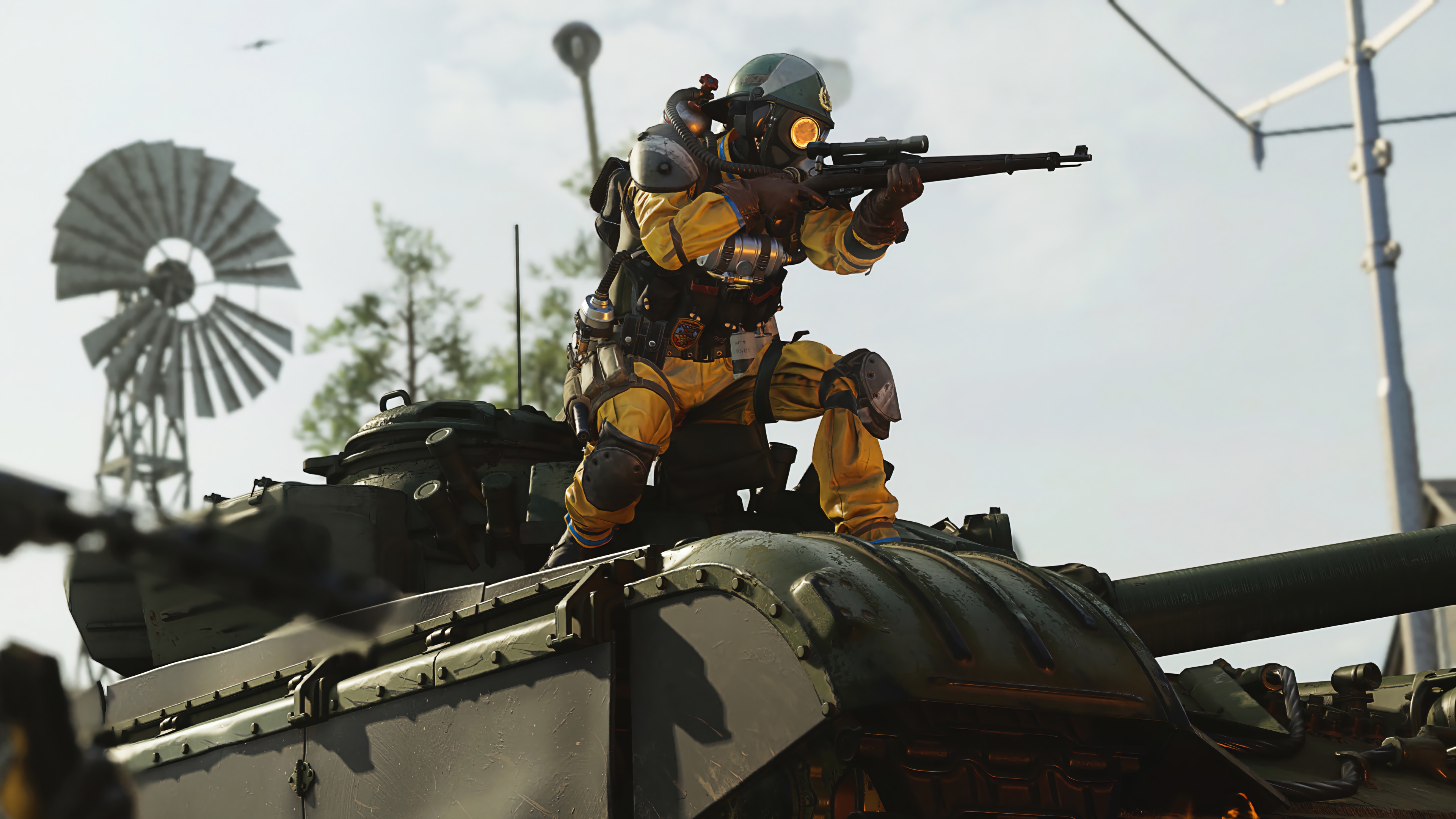 Soldier in yellow suit on tank in Call of Duty: Black Ops Cold War HD Wallpaper