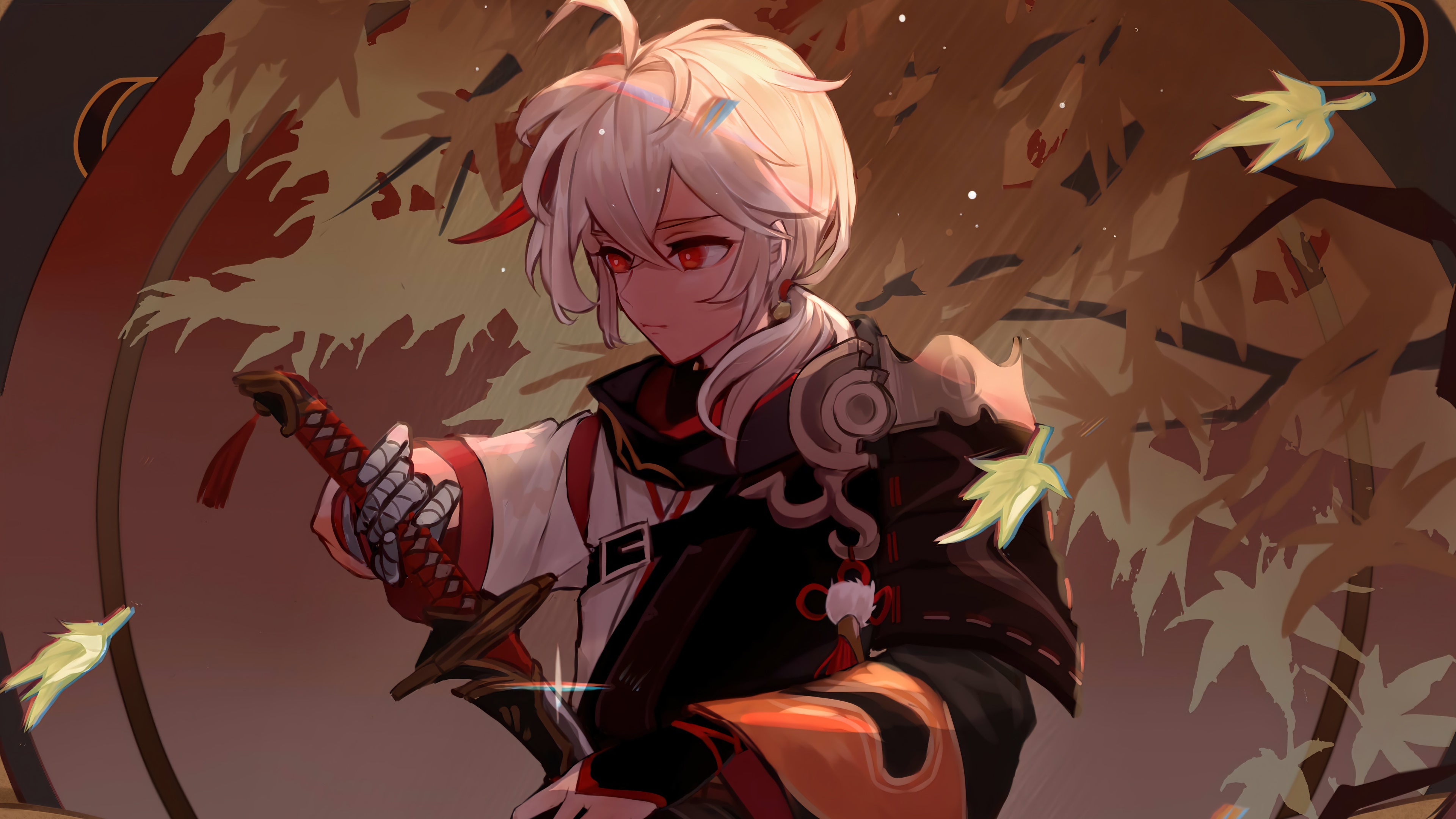 Kazuha from Genshin Impact with a sword HD Wallpaper