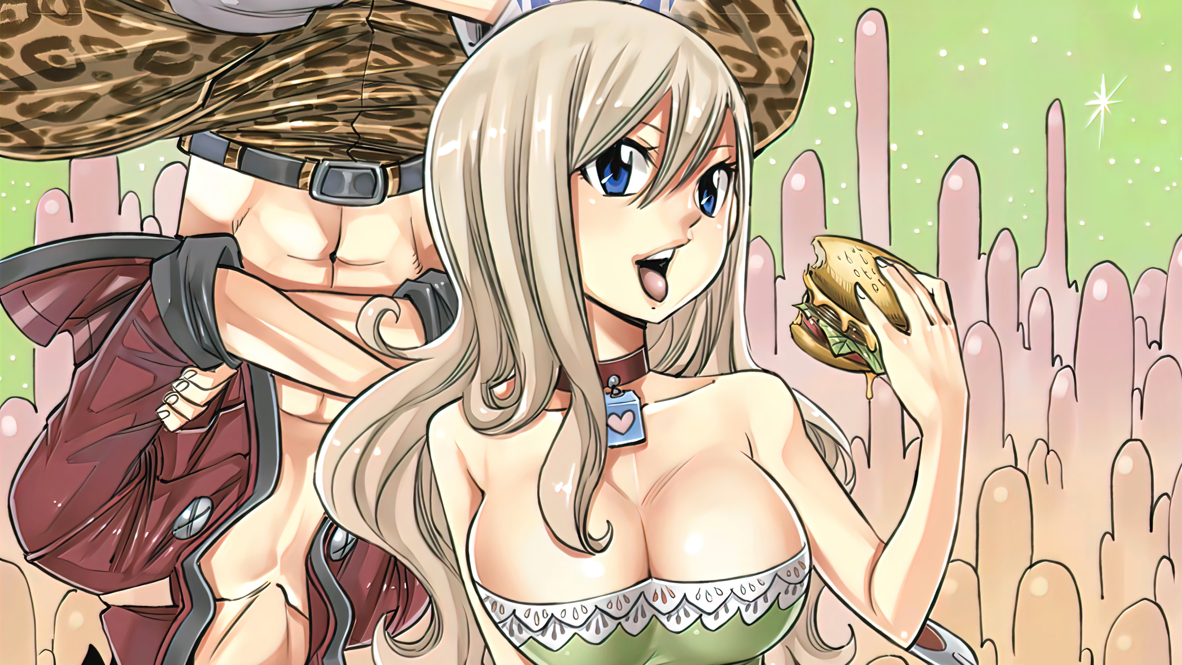 Rebecca from Edens Zero eating a burger HD Wallpaper