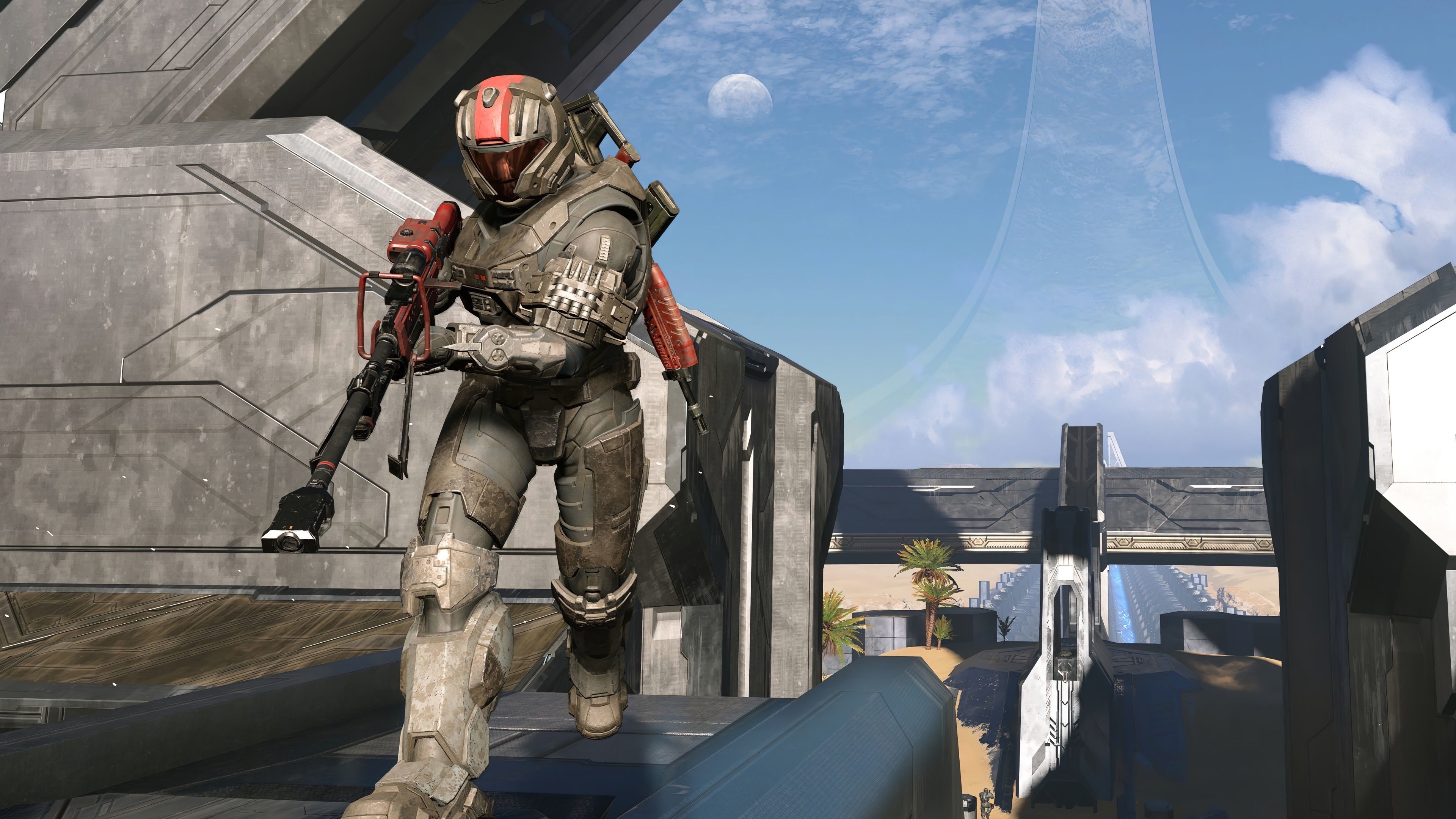 Spartan soldier with weapon in Halo Infinite 4K HD Wallpaper