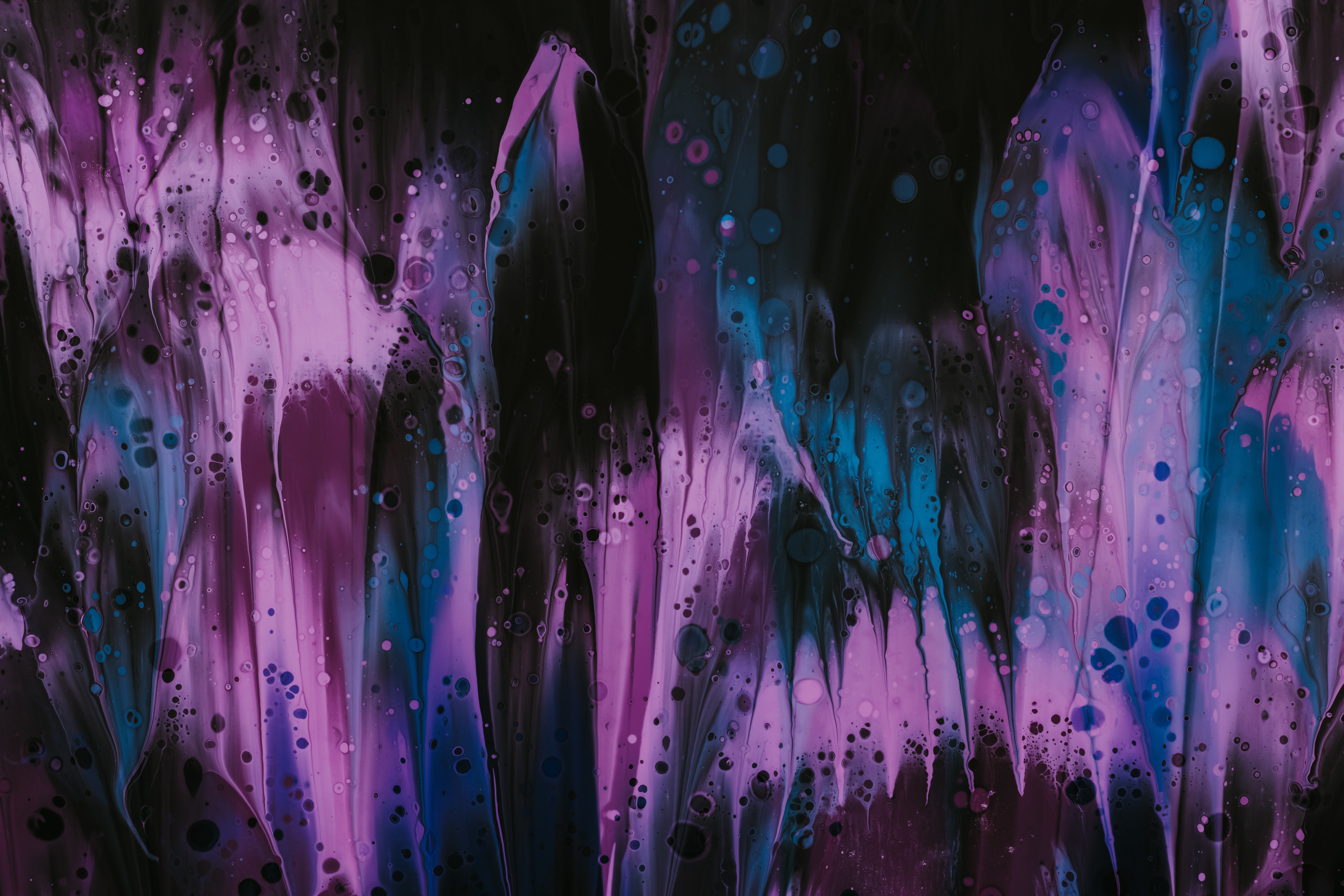 Abstract purple and blue paint with bubbles HD Wallpaper