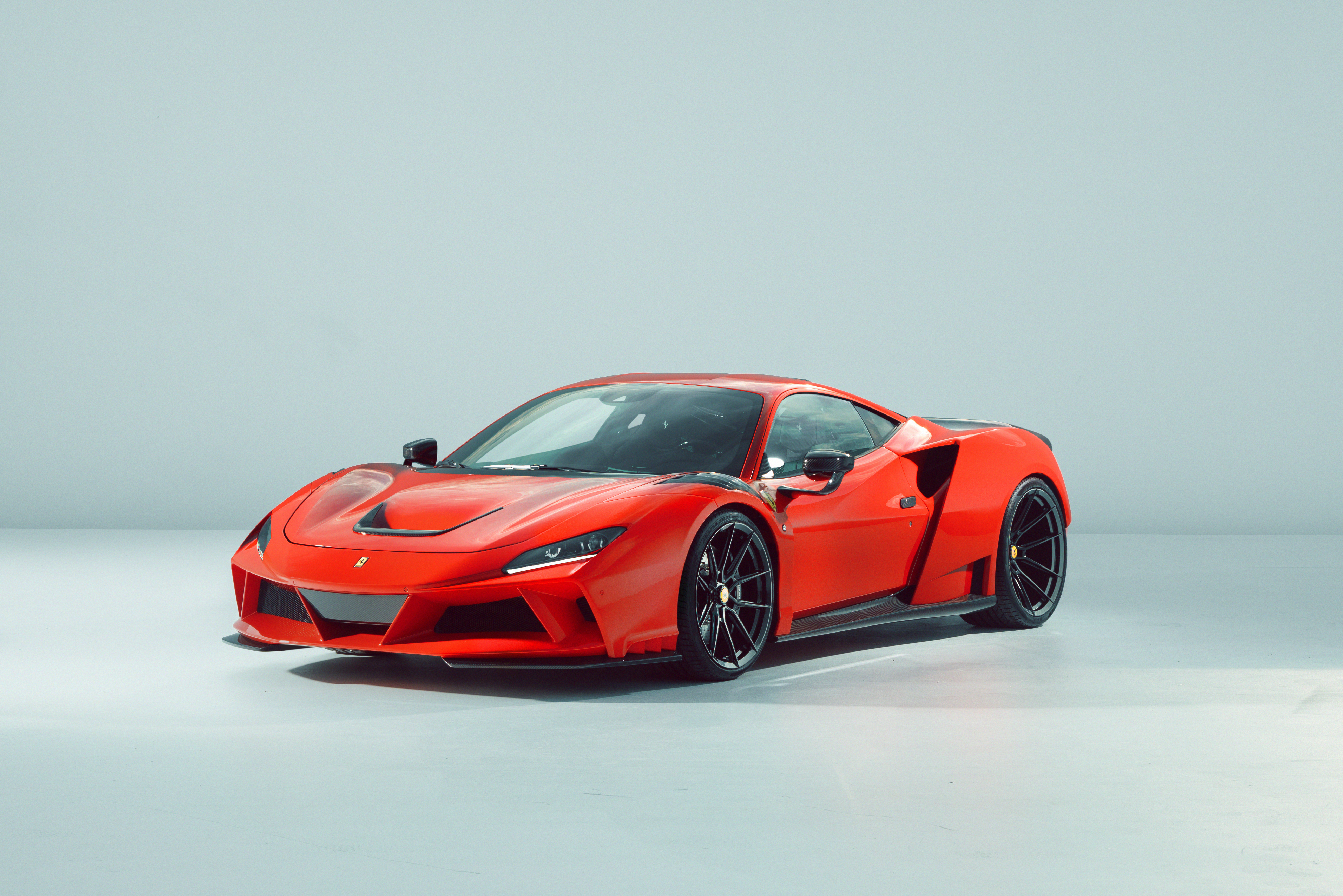 Red 2021 Novitec Ferrari F8 Tributo N-Largo Supercar HD Wallpaper