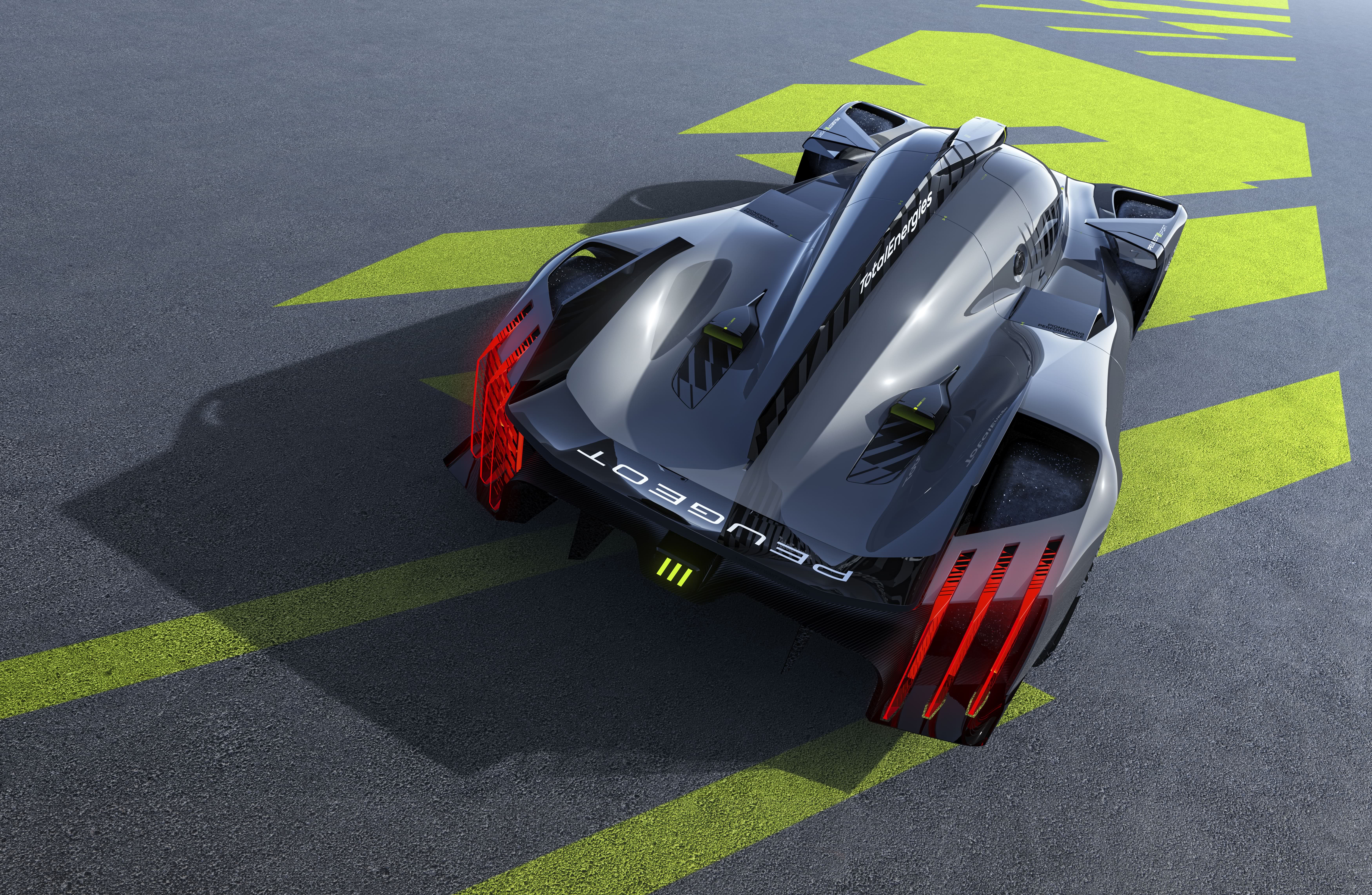 Peugeot 9X8 Hypercar on track HD Wallpaper