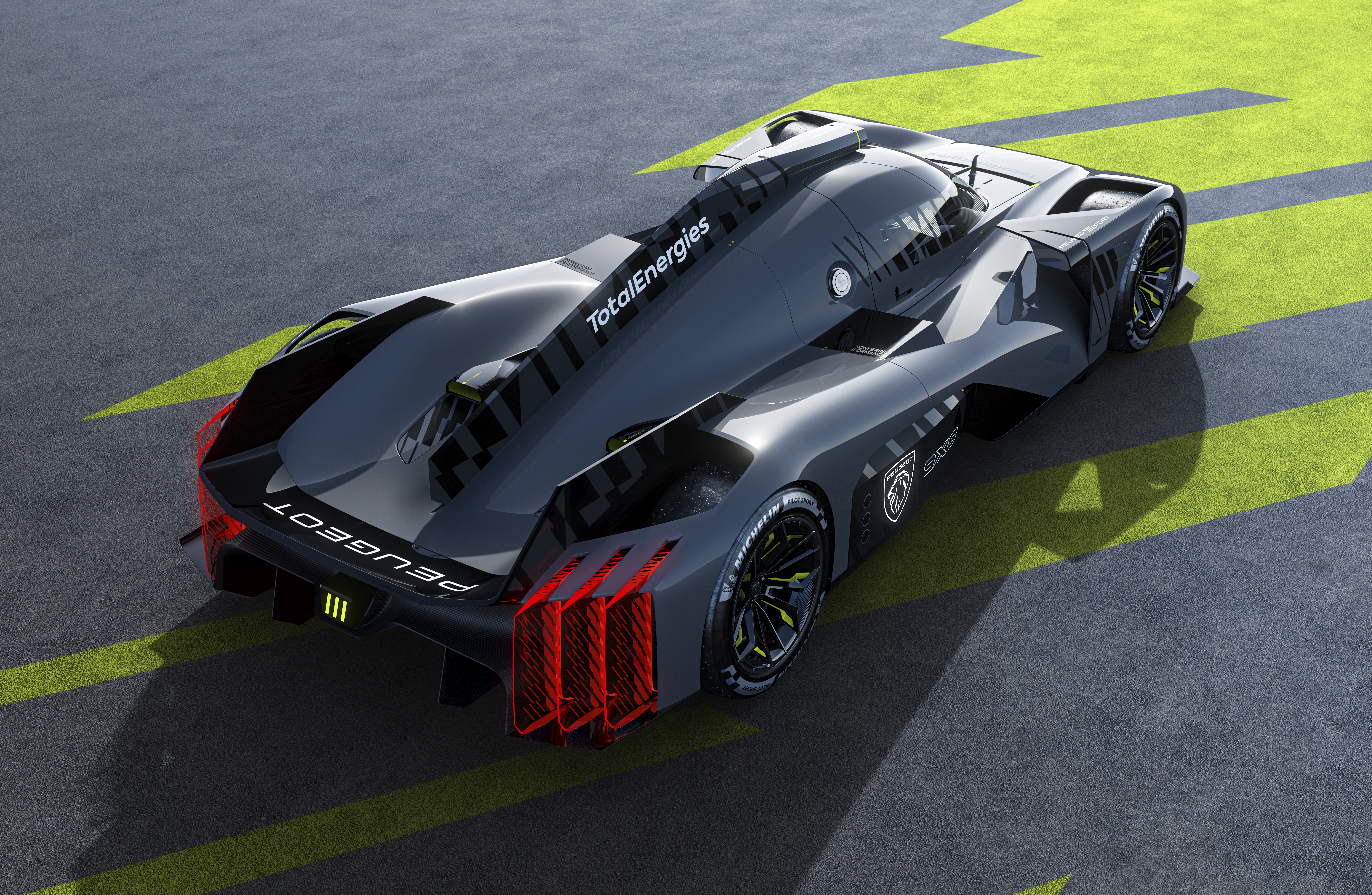 Peugeot 9X8 Hypercar on track HD Wallpaper