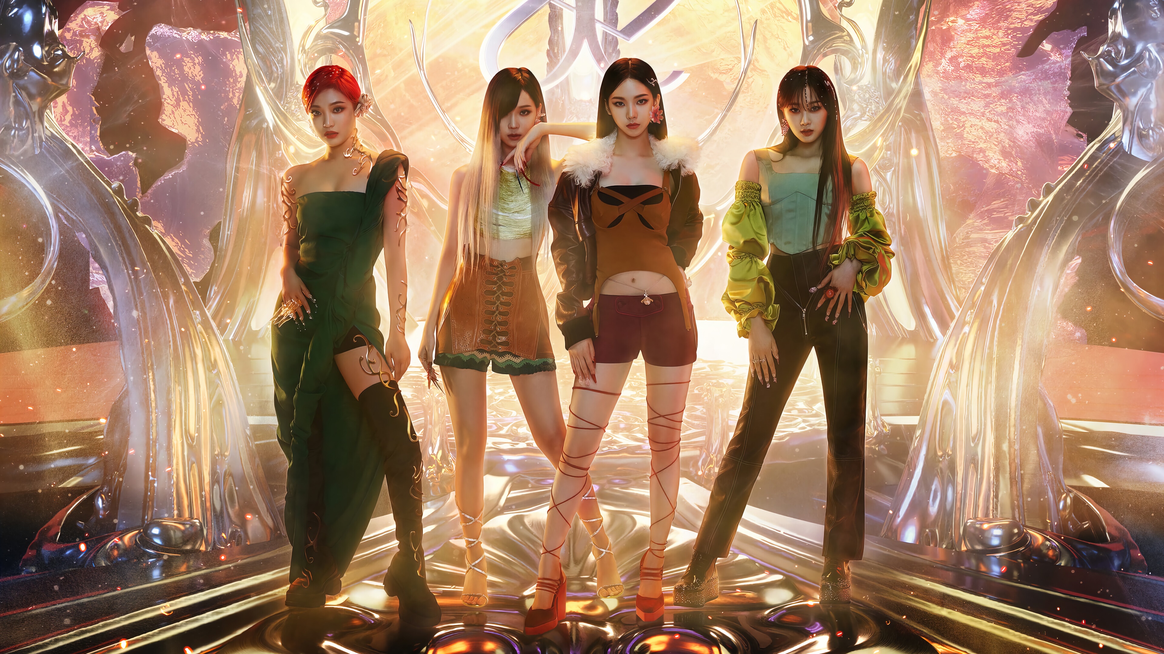aespa members Karina, Giselle, Winter, and Ningning in 4K HD Wallpaper