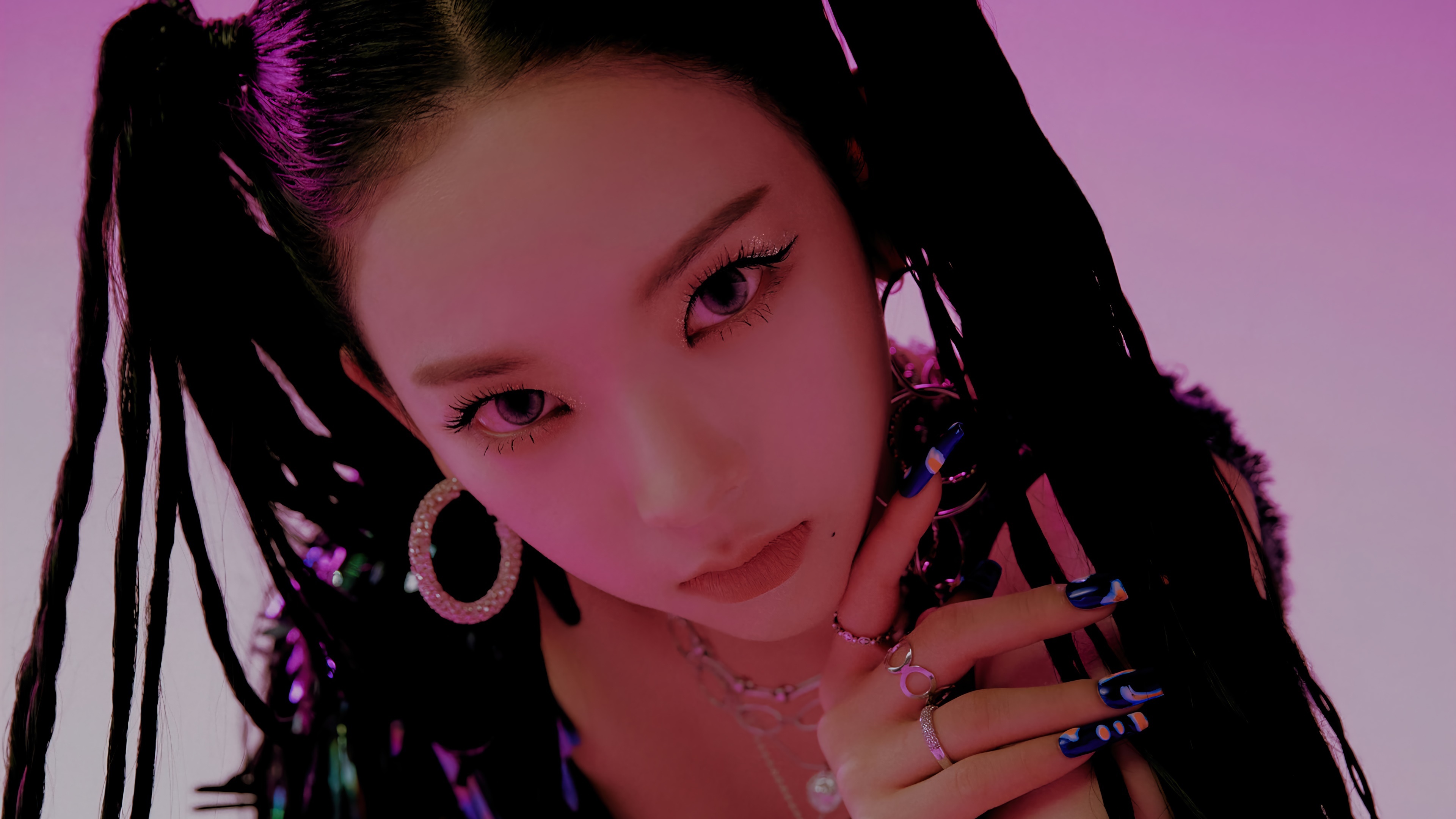 Karina from aespa with pigtails and rings HD Wallpaper