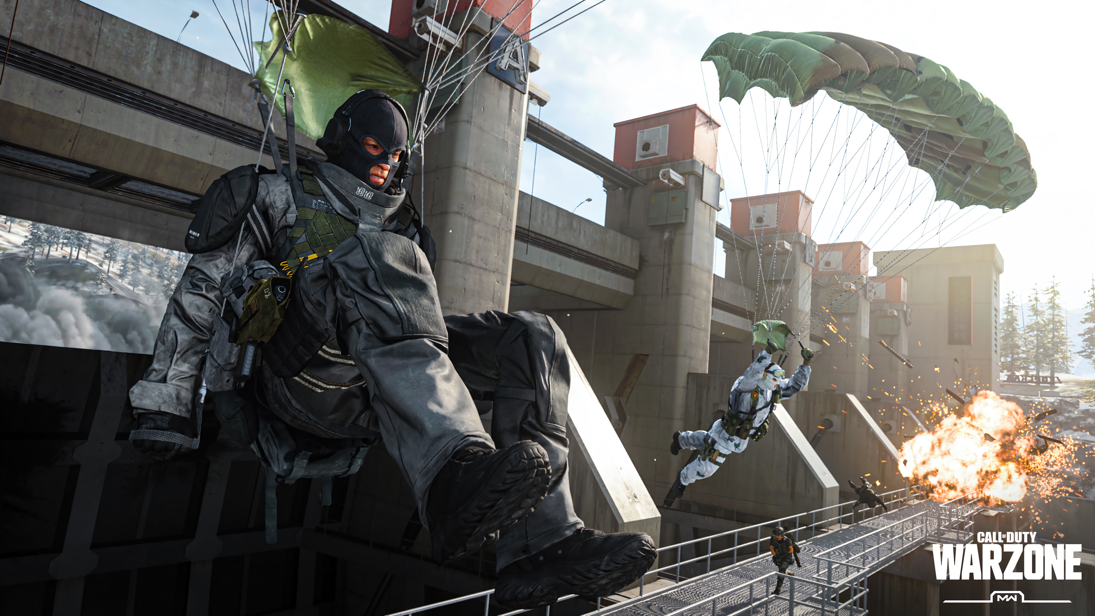 Call of Duty Warzone parachute jump 4K HD Wallpaper