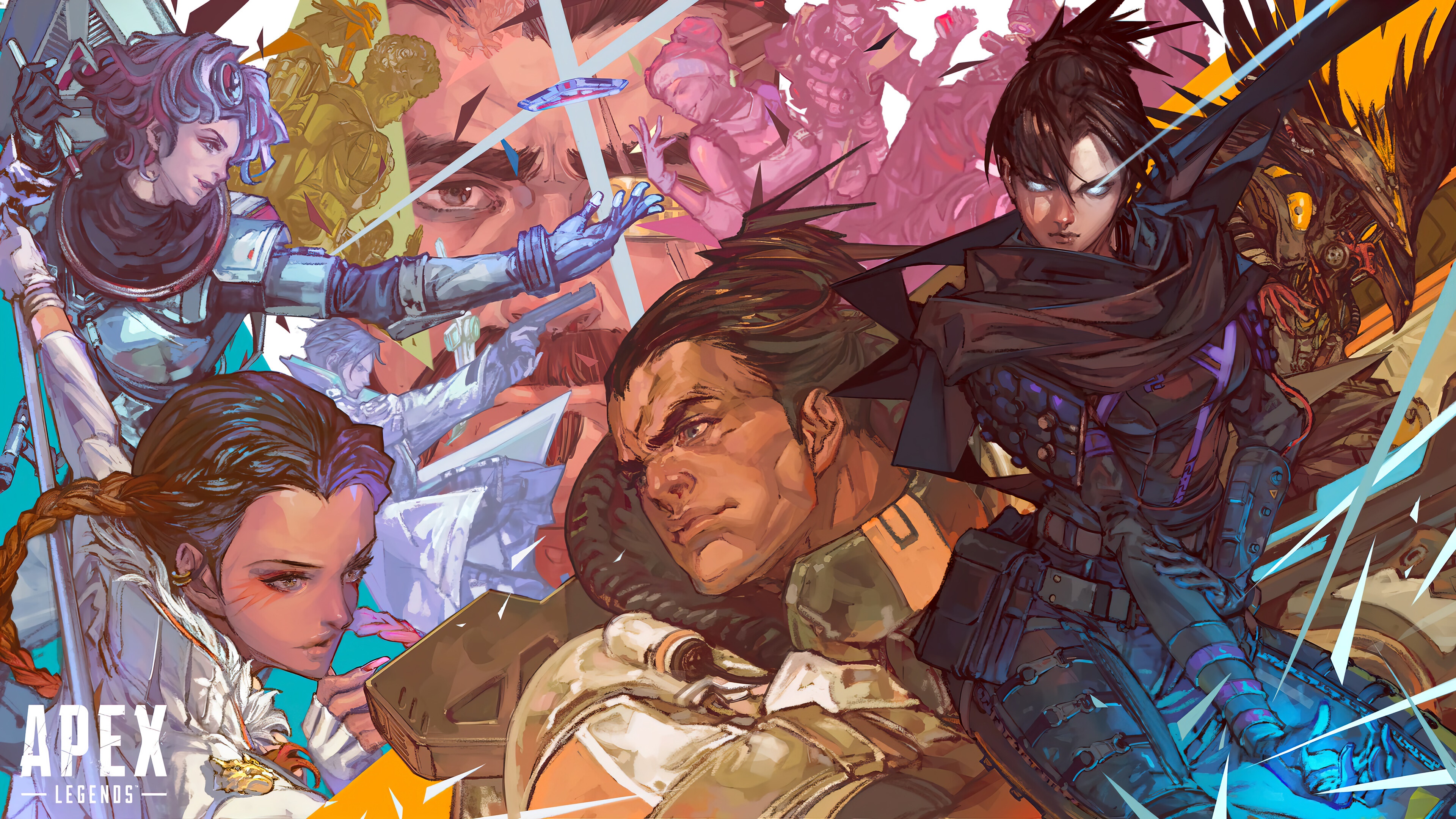 Apex Legends characters: Wraith, Gibraltar, Loba, Horizon 4K HD Wallpaper