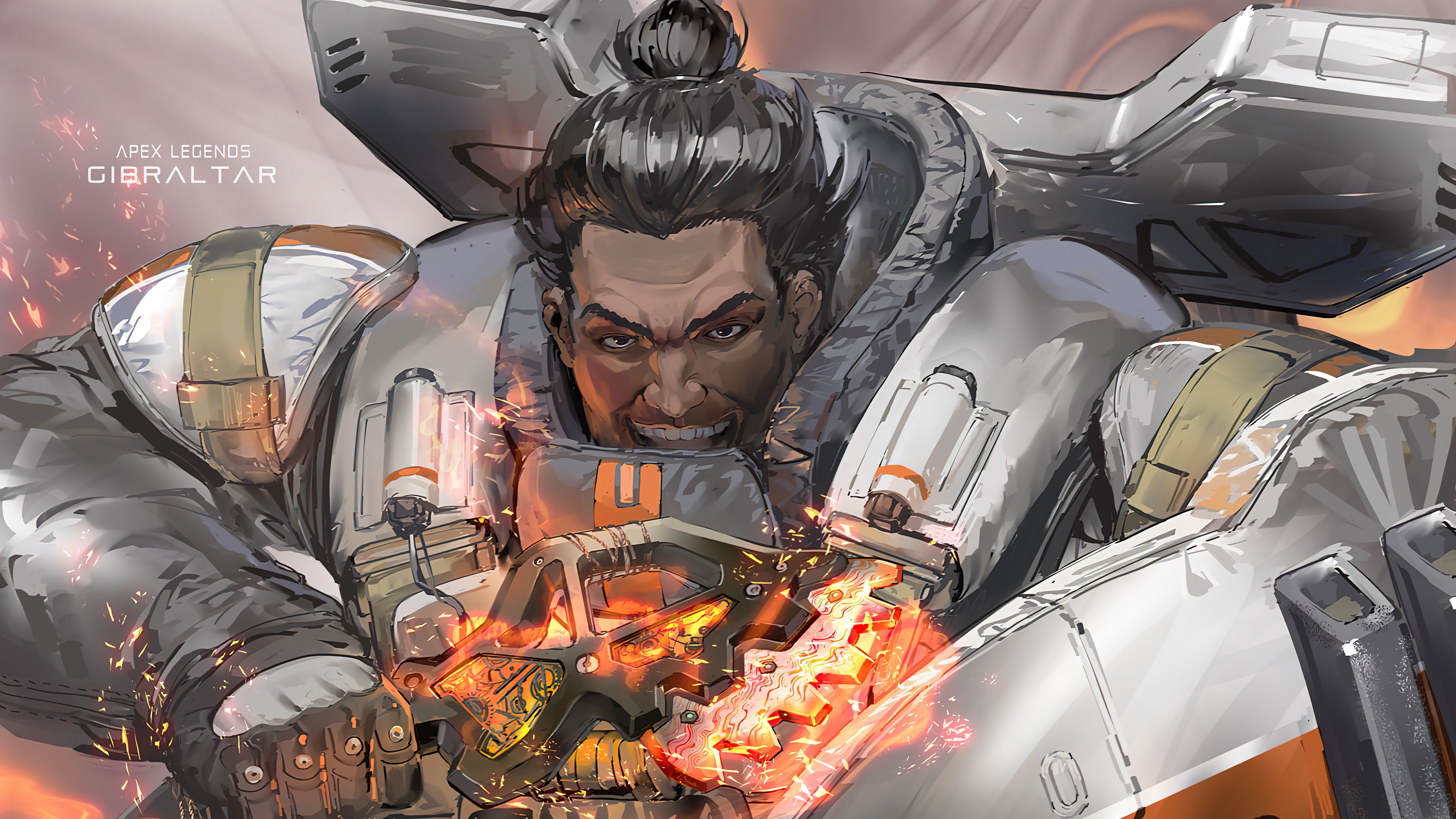 Gibraltar from Apex Legends in Action 4K HD Wallpaper