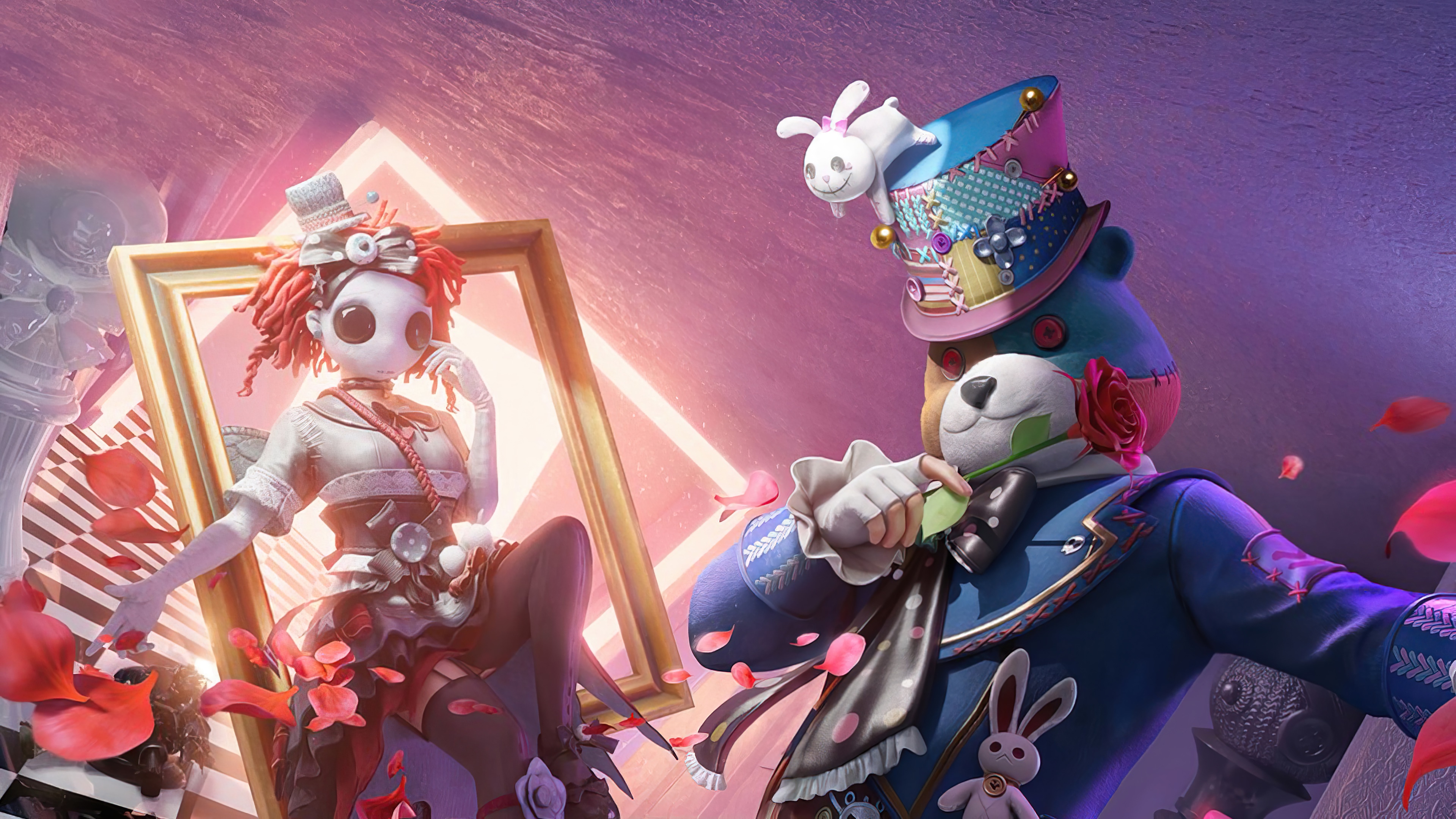 Spooky Doll and Bear Character Set 4K HD Wallpaper