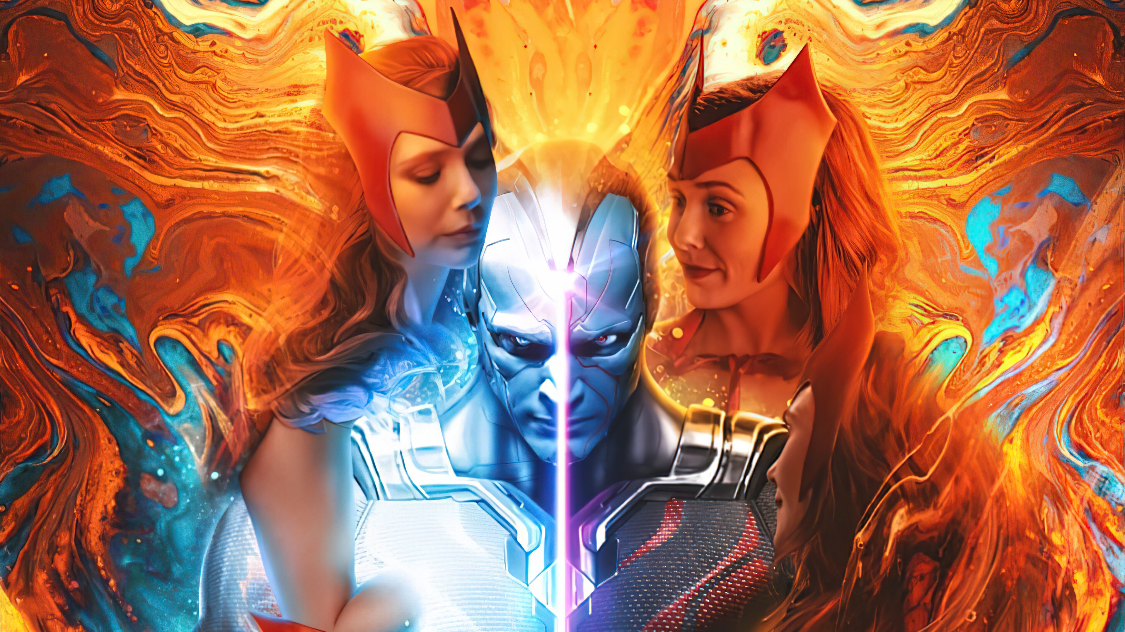 Scarlet Witch and Vision from WandaVision 4K HD Wallpaper