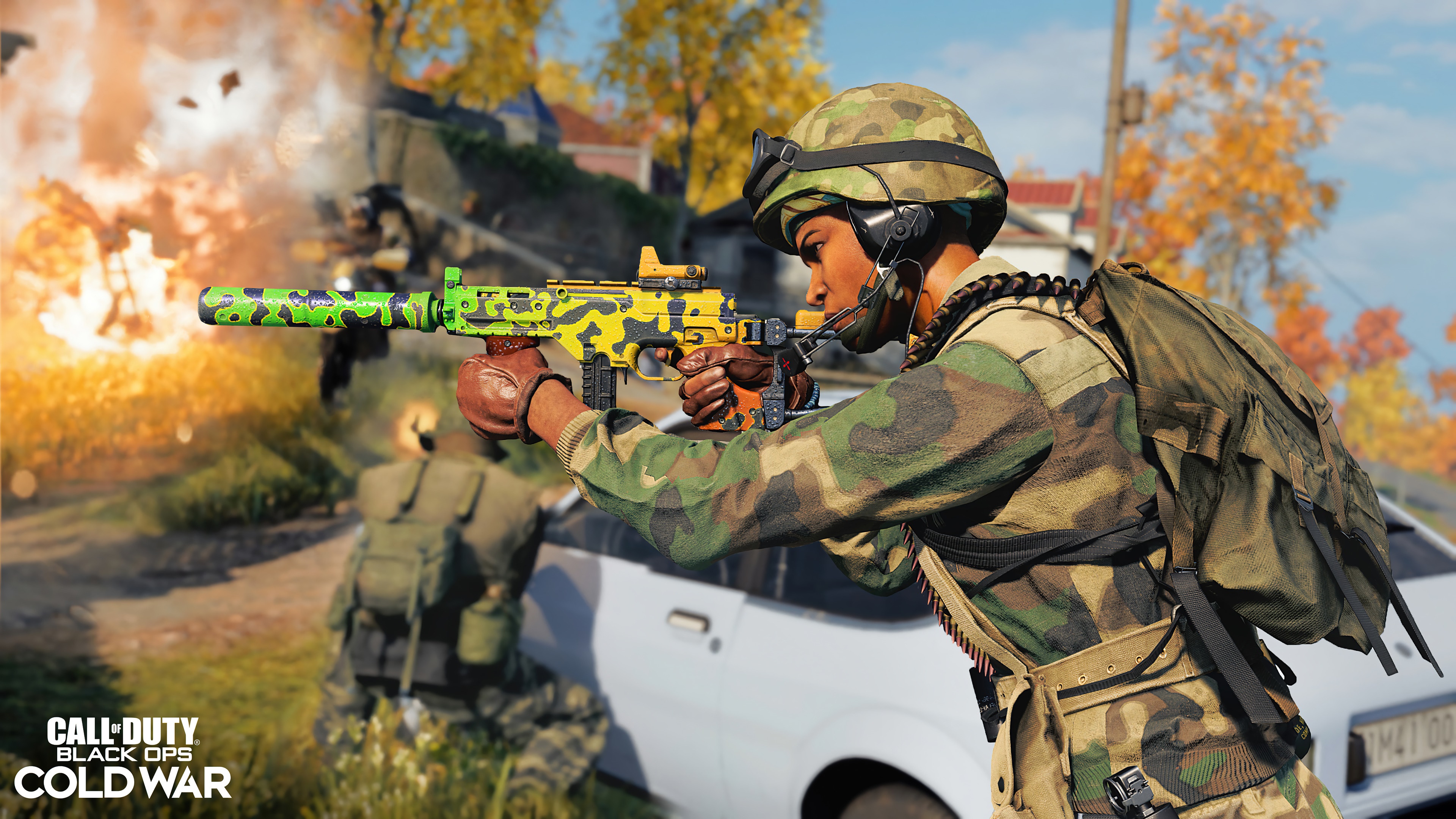 Soldier firing a weapon in Call of Duty: Black Ops Cold War 4K HD Wallpaper