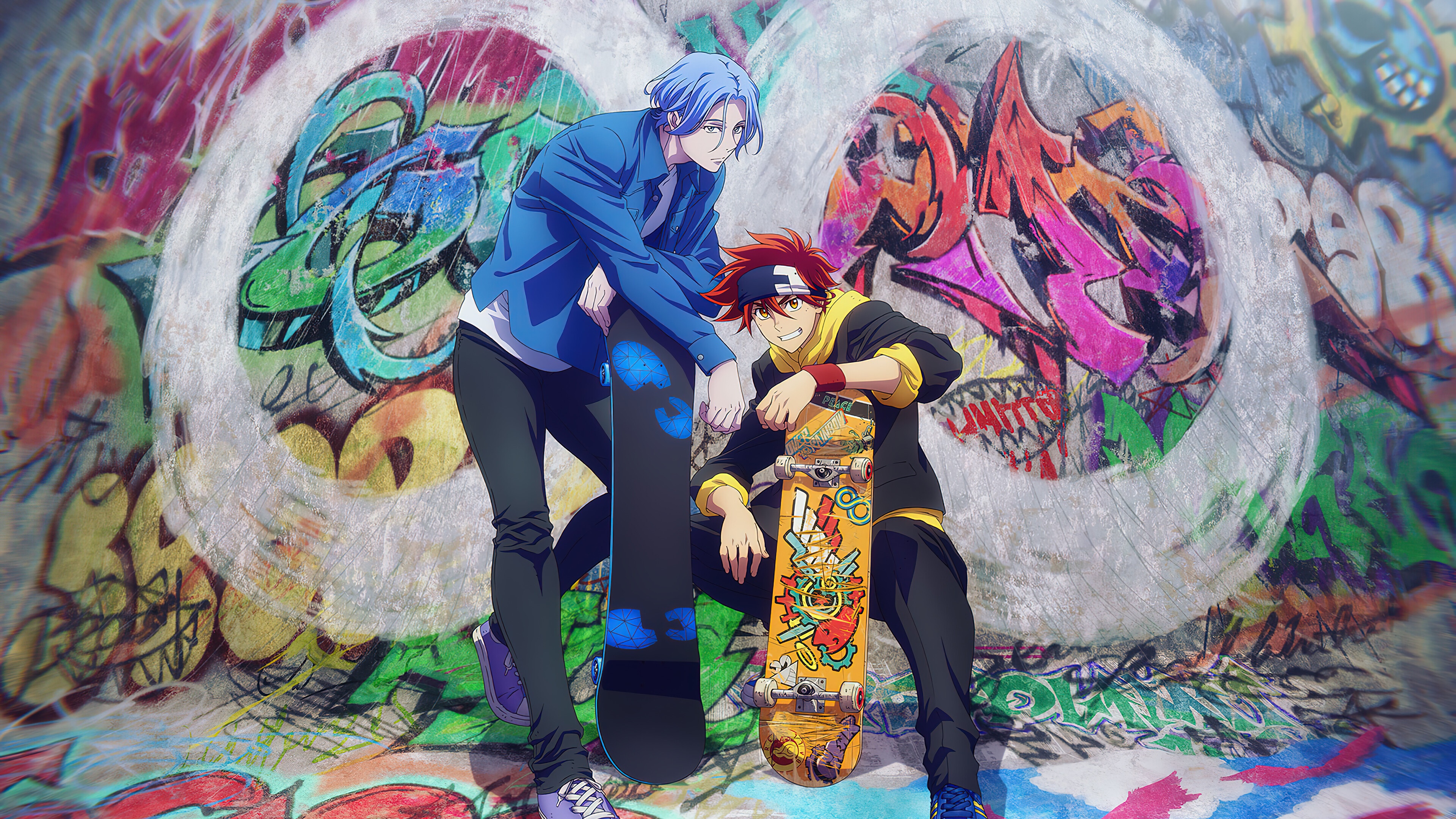 Reki and Langa from SK8 the Infinity with skateboards HD Wallpaper