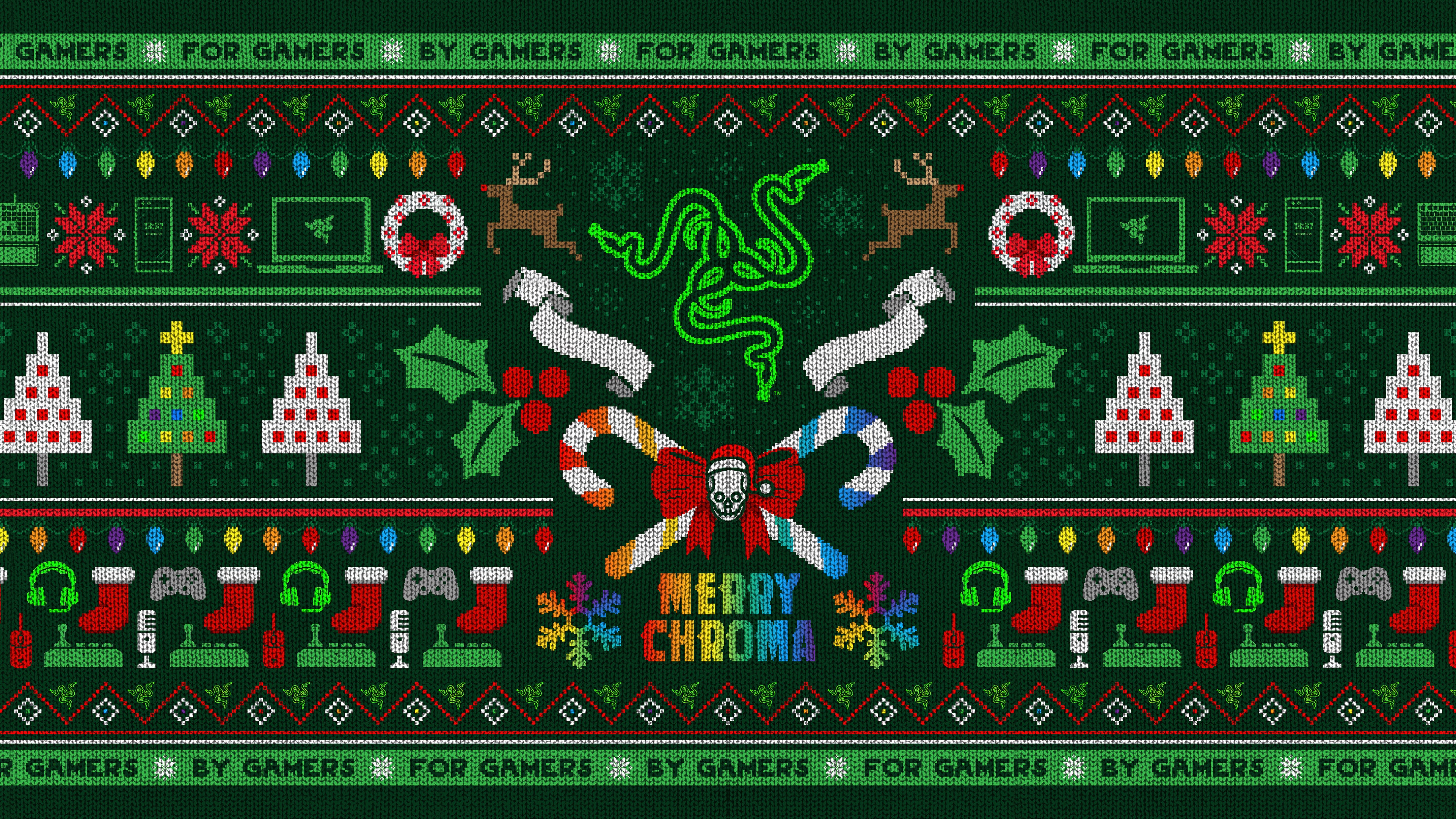 Razer Christmas Ugly Sweater 4K HD Wallpaper