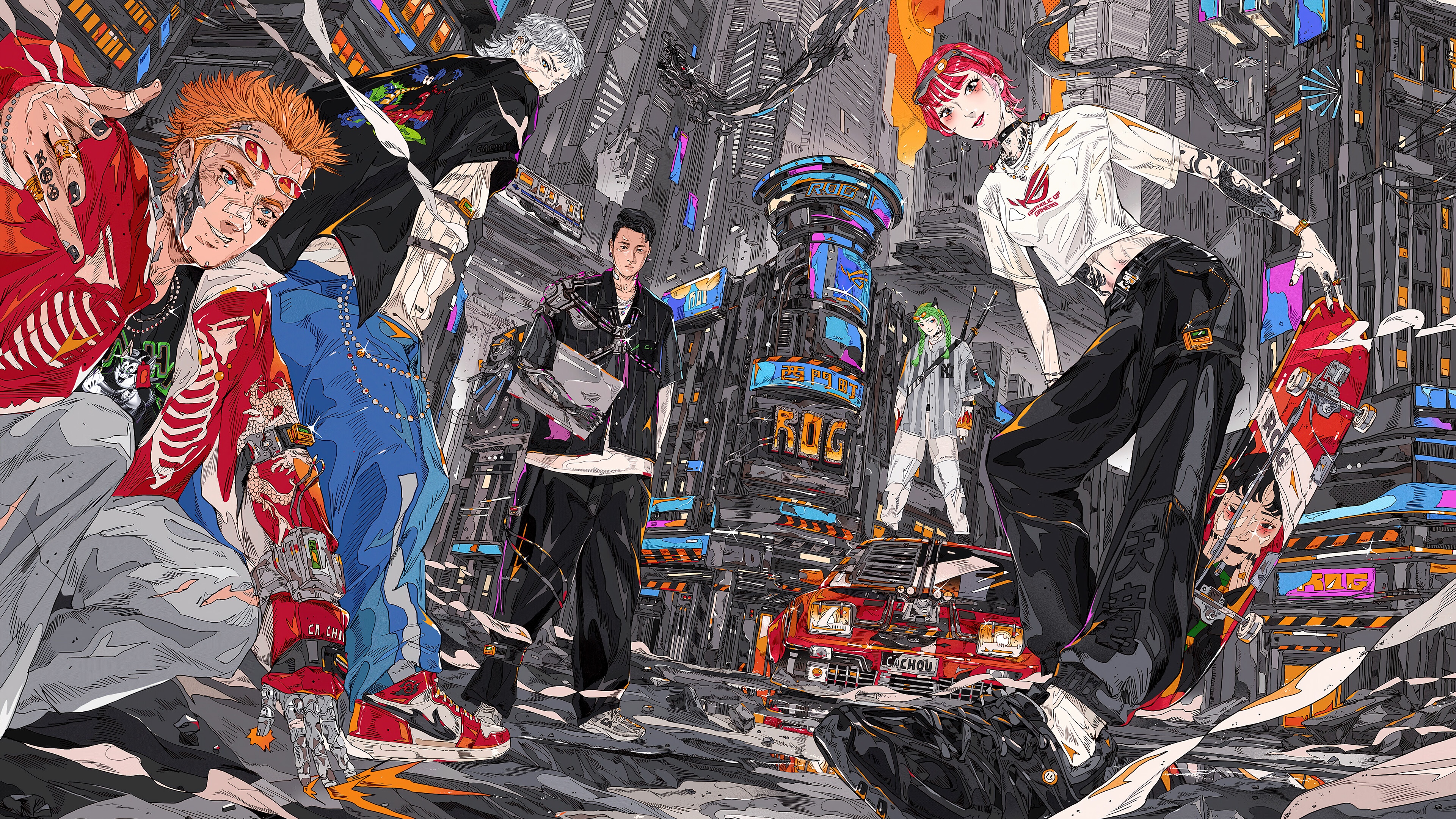Rog Zephyrus Cyberpunk Sci-Fi Cityscape HD Wallpaper