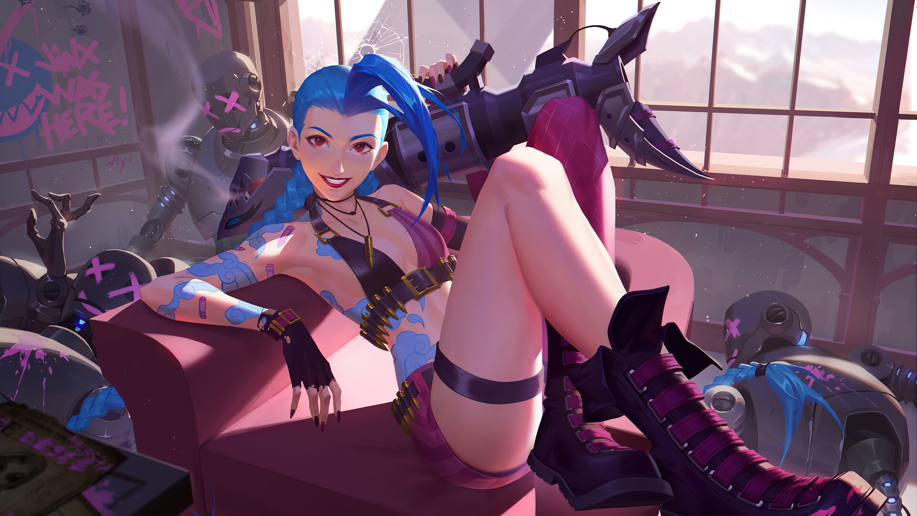 Jinx from League of Legends 4K HD Wallpaper