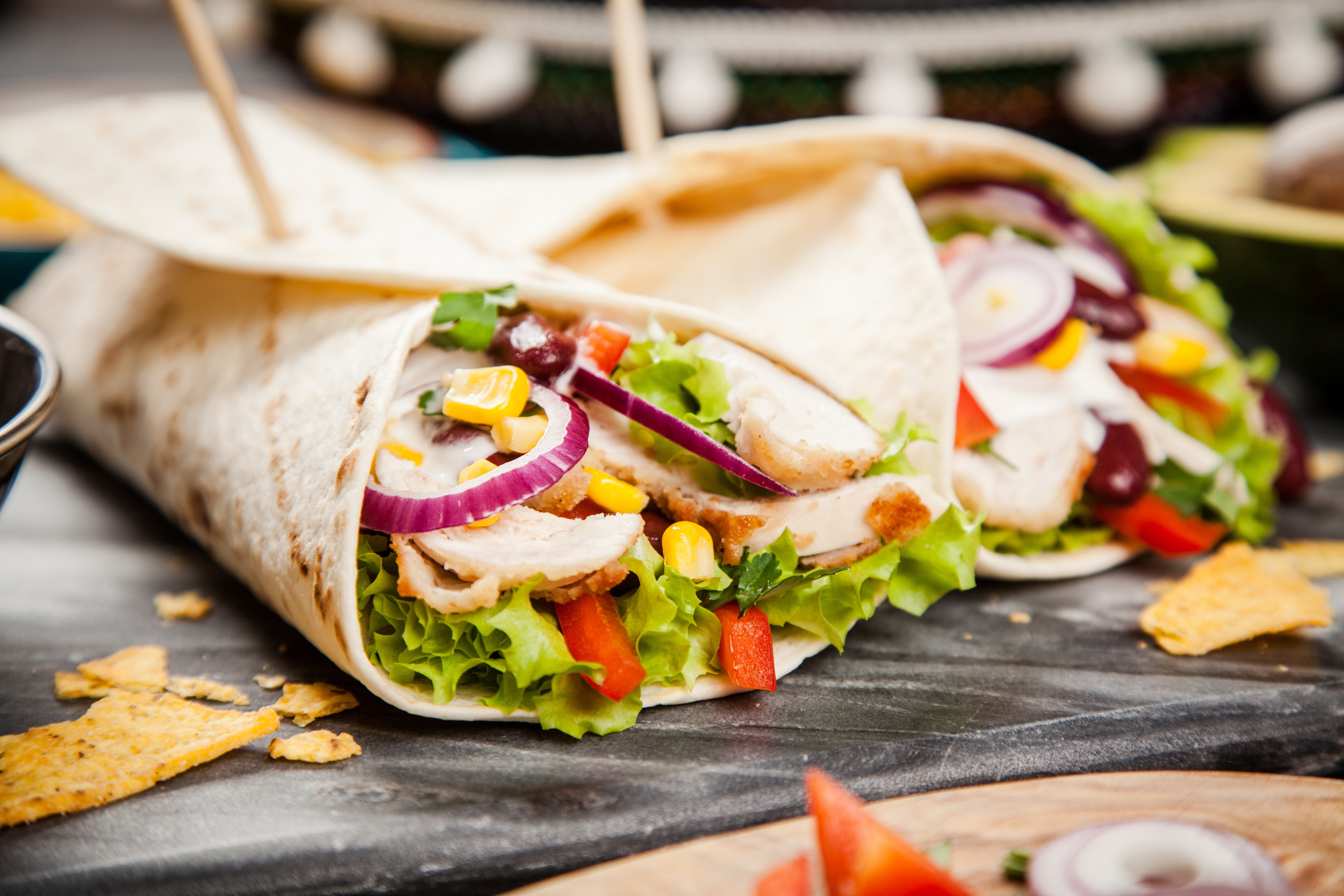 Delicious Tortilla Wrap Meal in 4K HD Wallpaper