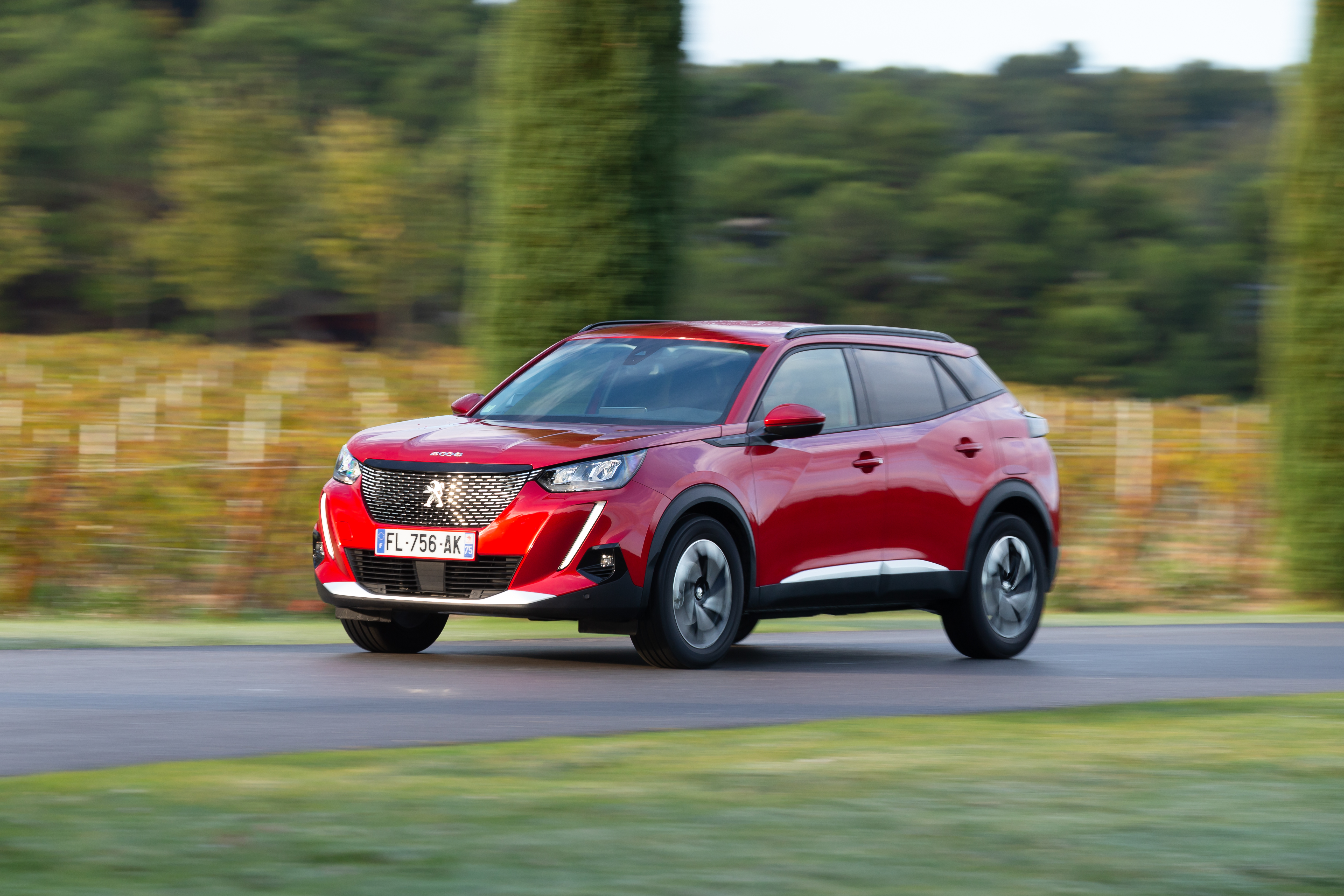 Red Peugeot 2008 SUV HD Wallpaper