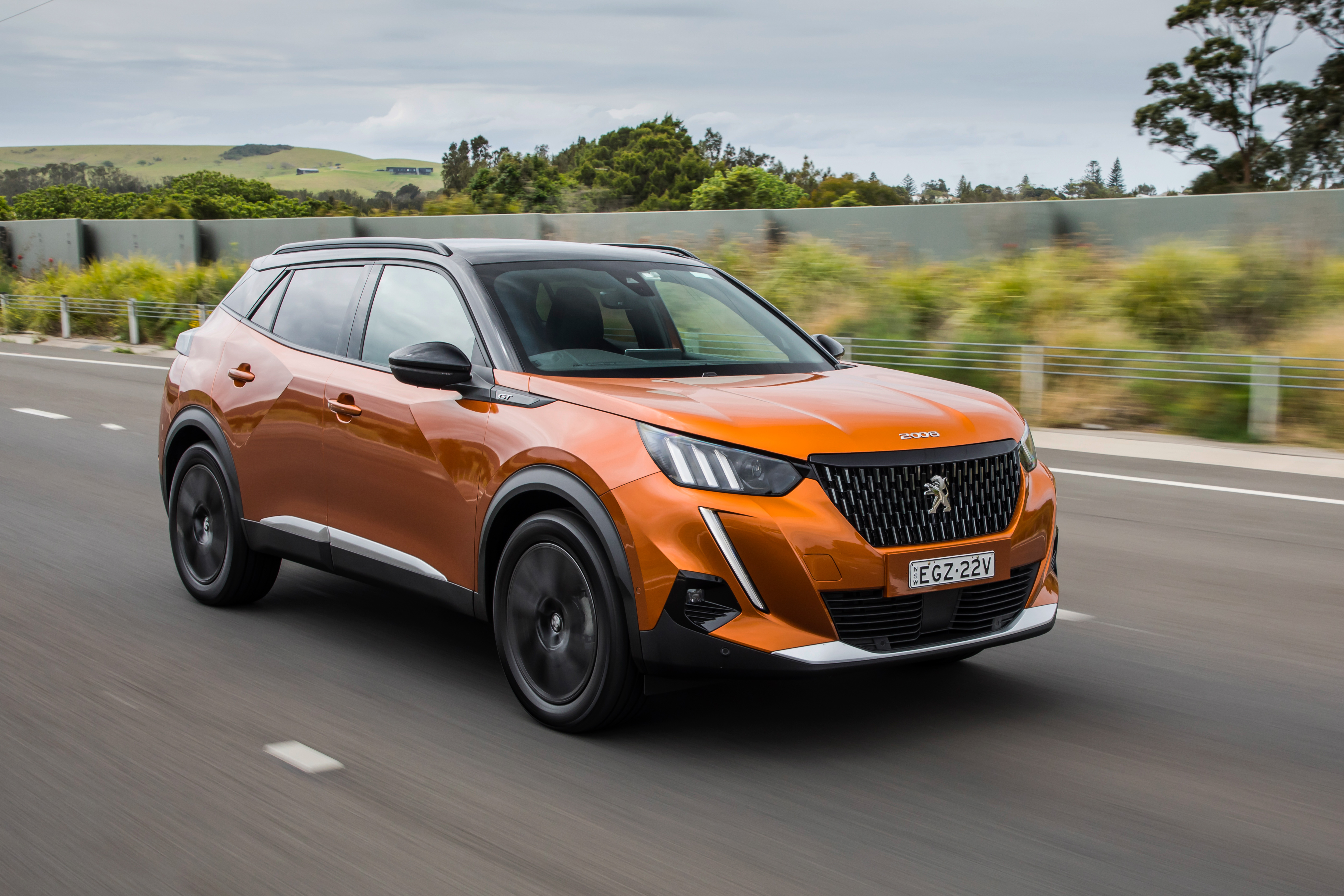 Orange Peugeot 2008 GT SUV HD Wallpaper