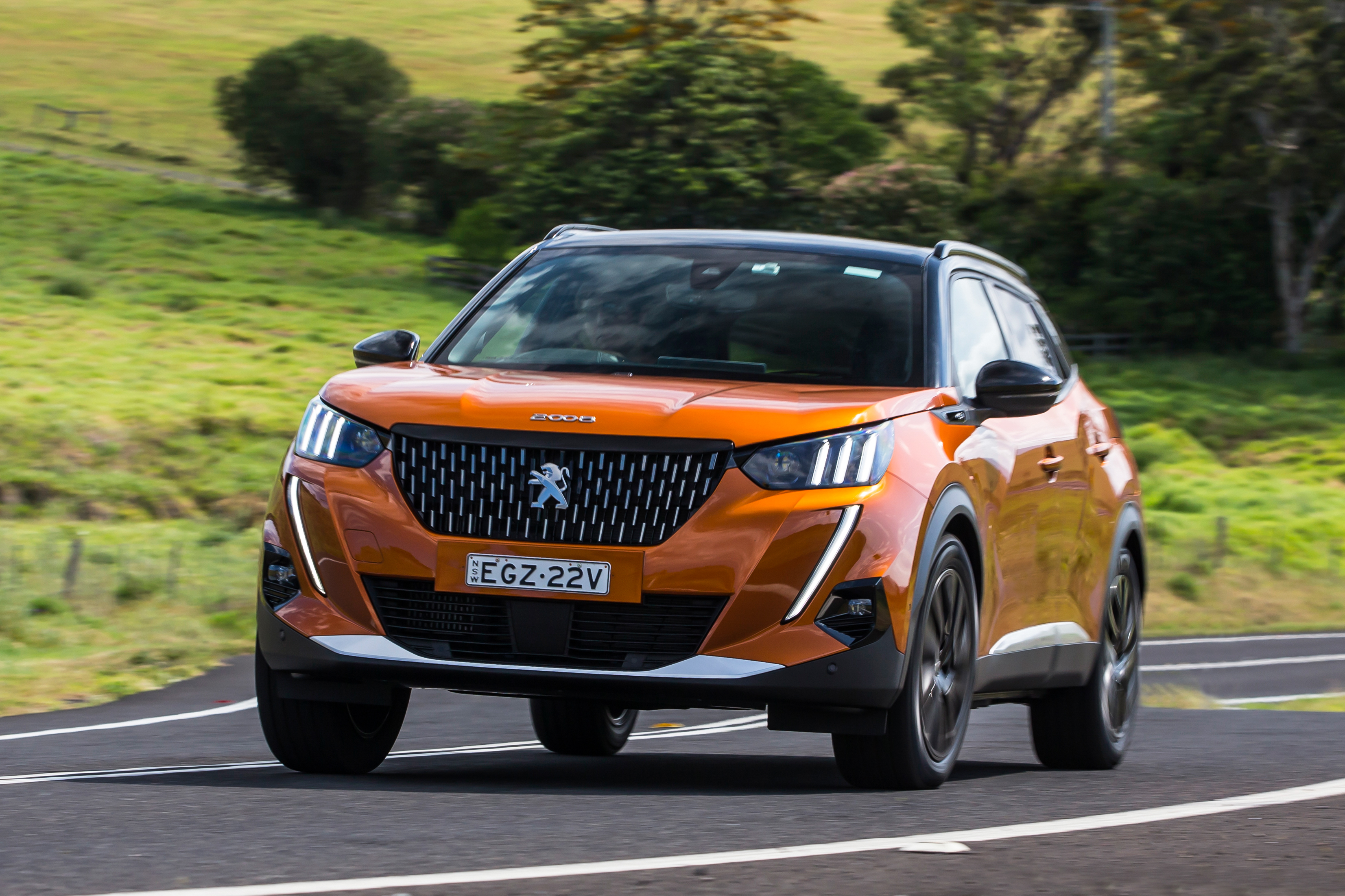 Orange Peugeot 2008 GT SUV HD Wallpaper