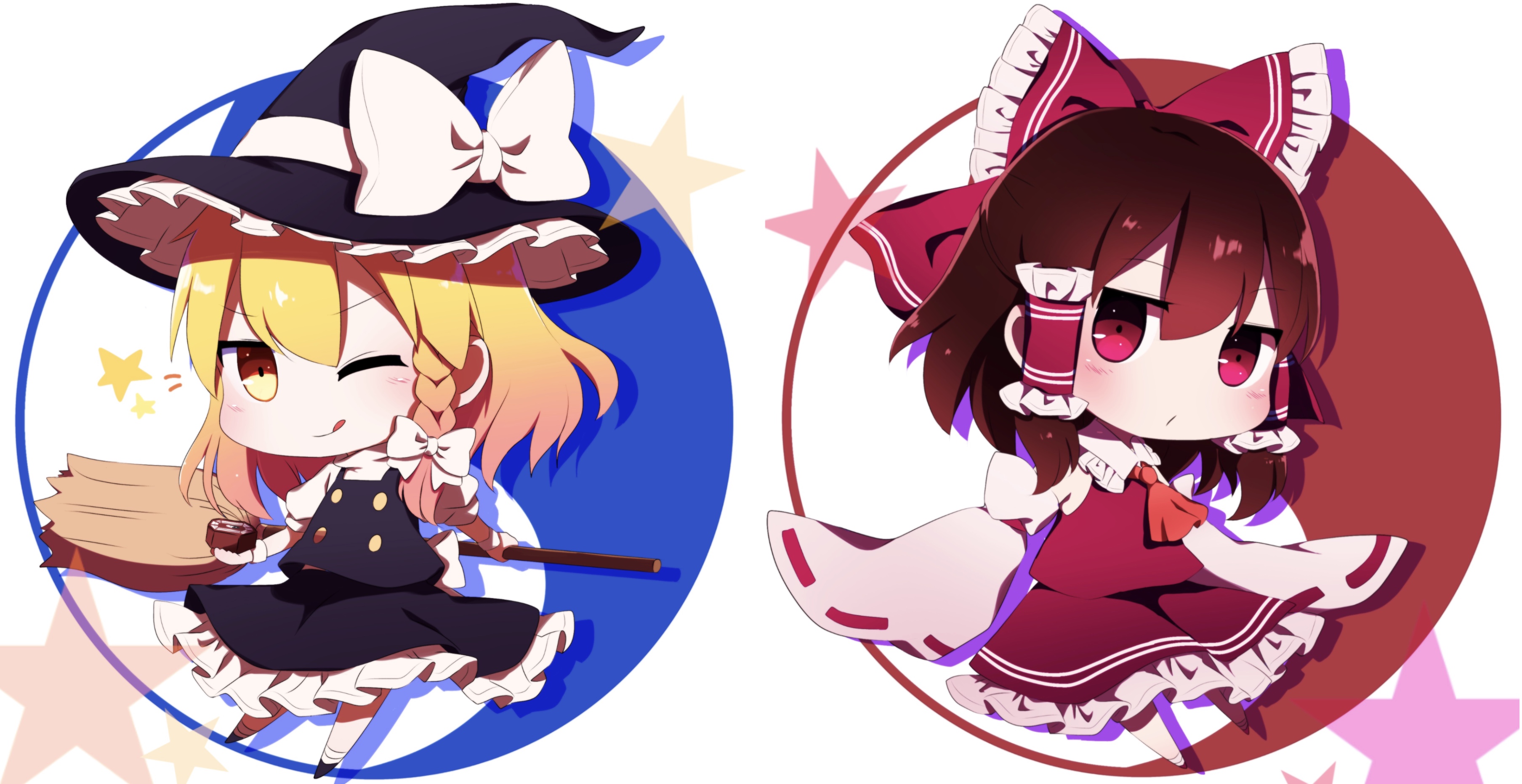 Touhou Reimu Hakurei and Marisa Kirisame HD Wallpaper